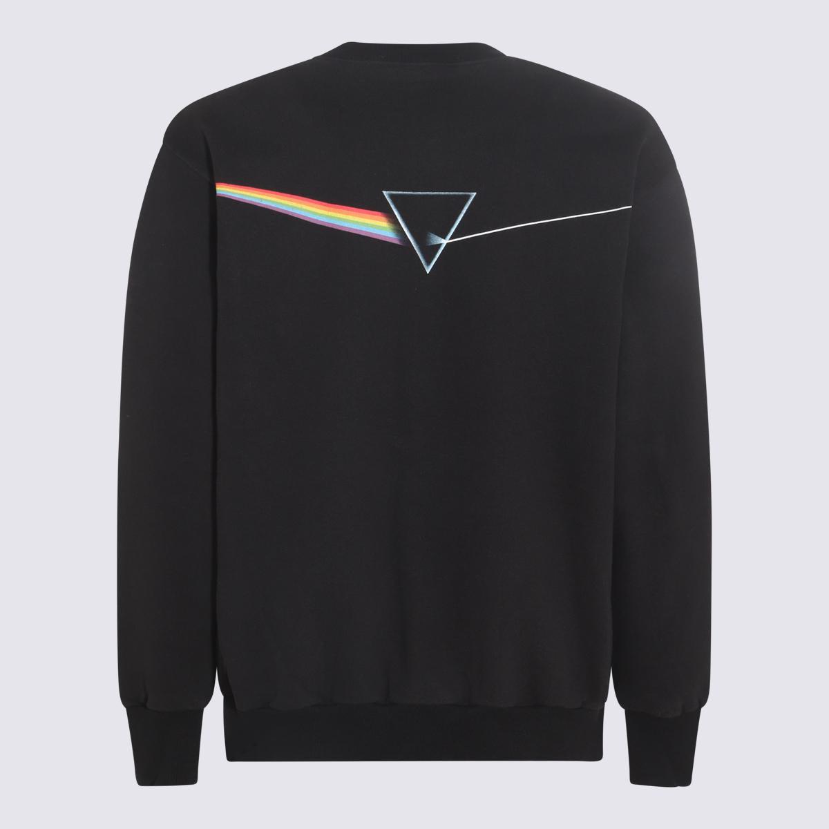 Black Multicolour Cotton Sweatshirt