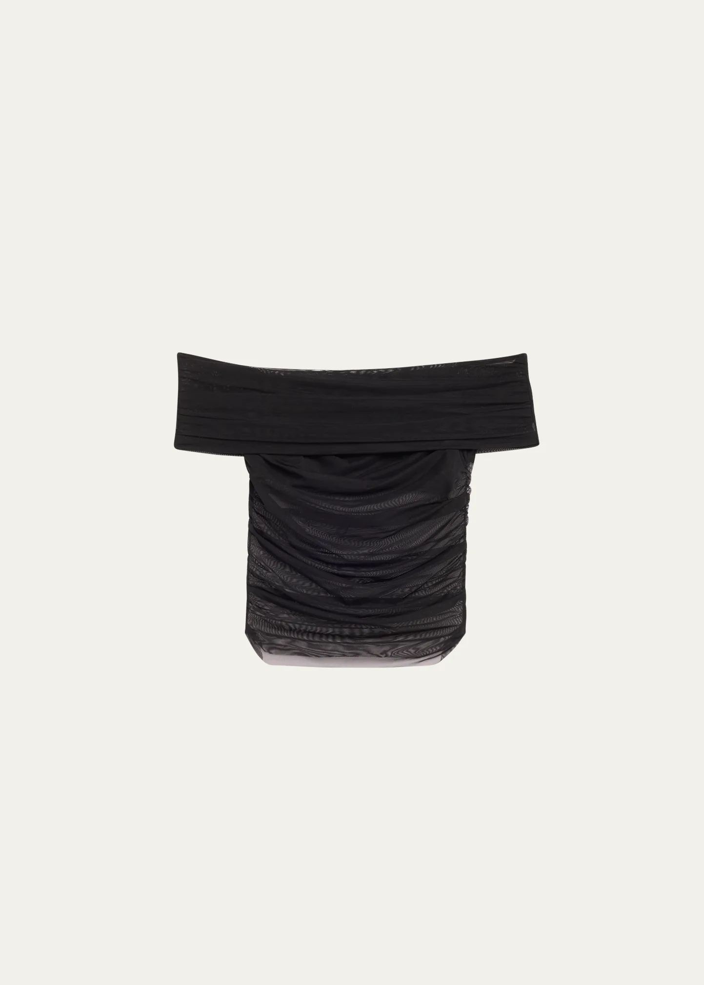 Isadola Ruched Mesh Crop Top