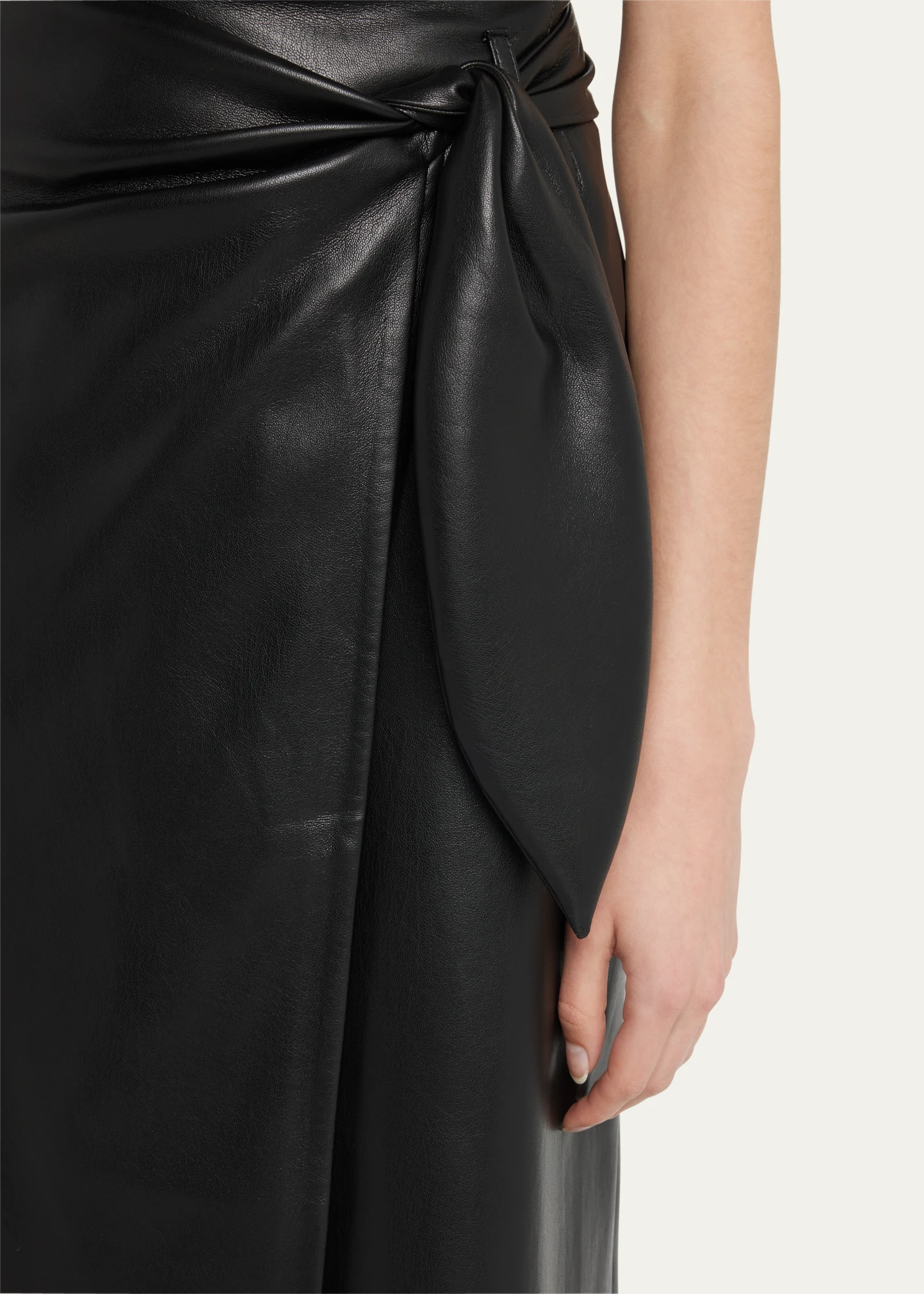 Amas Faux-Leather Wrap Skirt