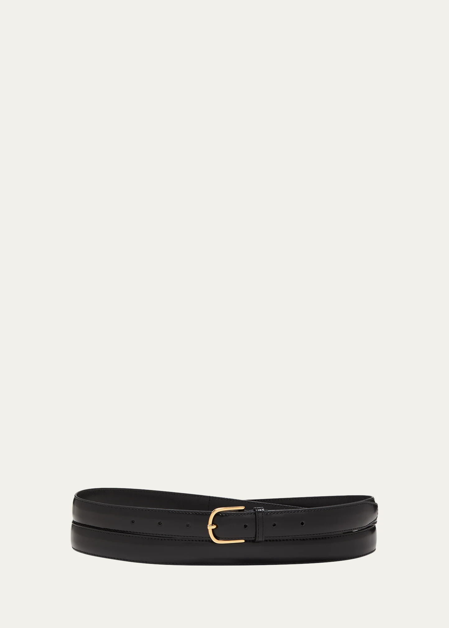 Black Slim Trouser Leather Belt