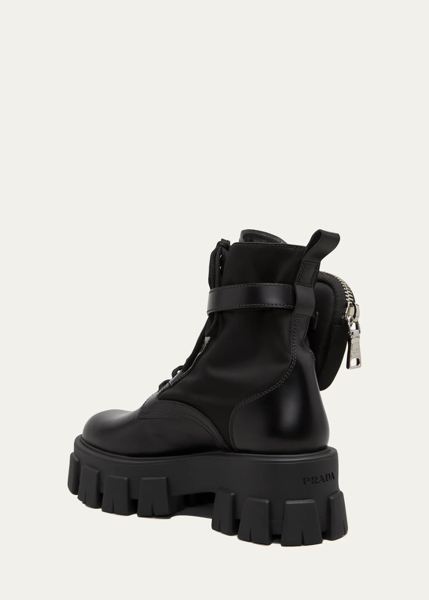 Leather Zip Pocket Combat Booties