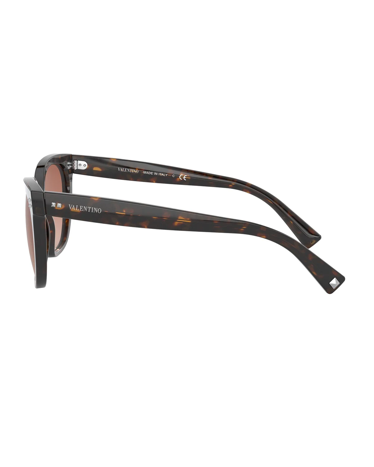 Square Acetate Sunglasses w/ Mini Rockstud Trim