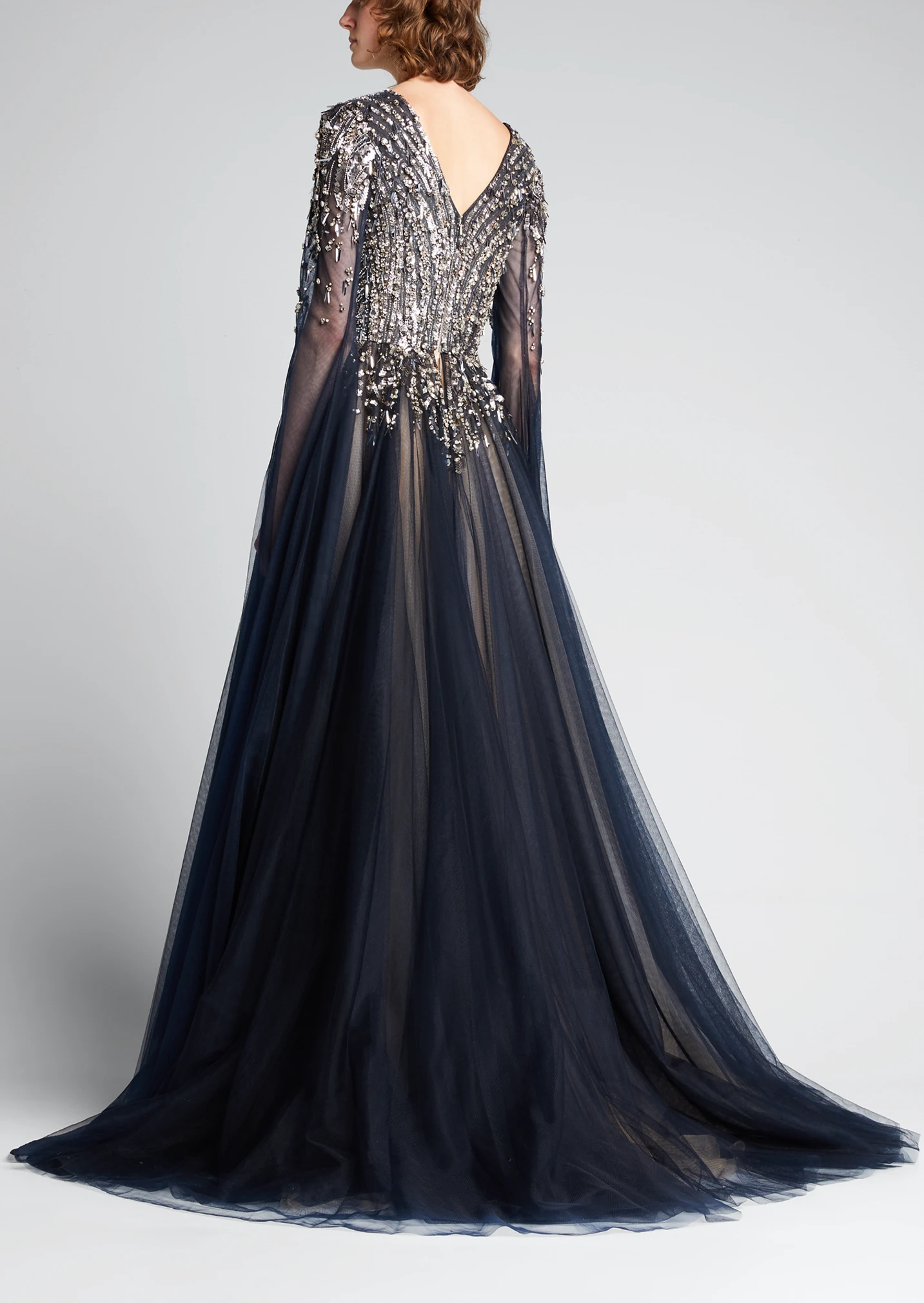 Crystal V-Neck Gown