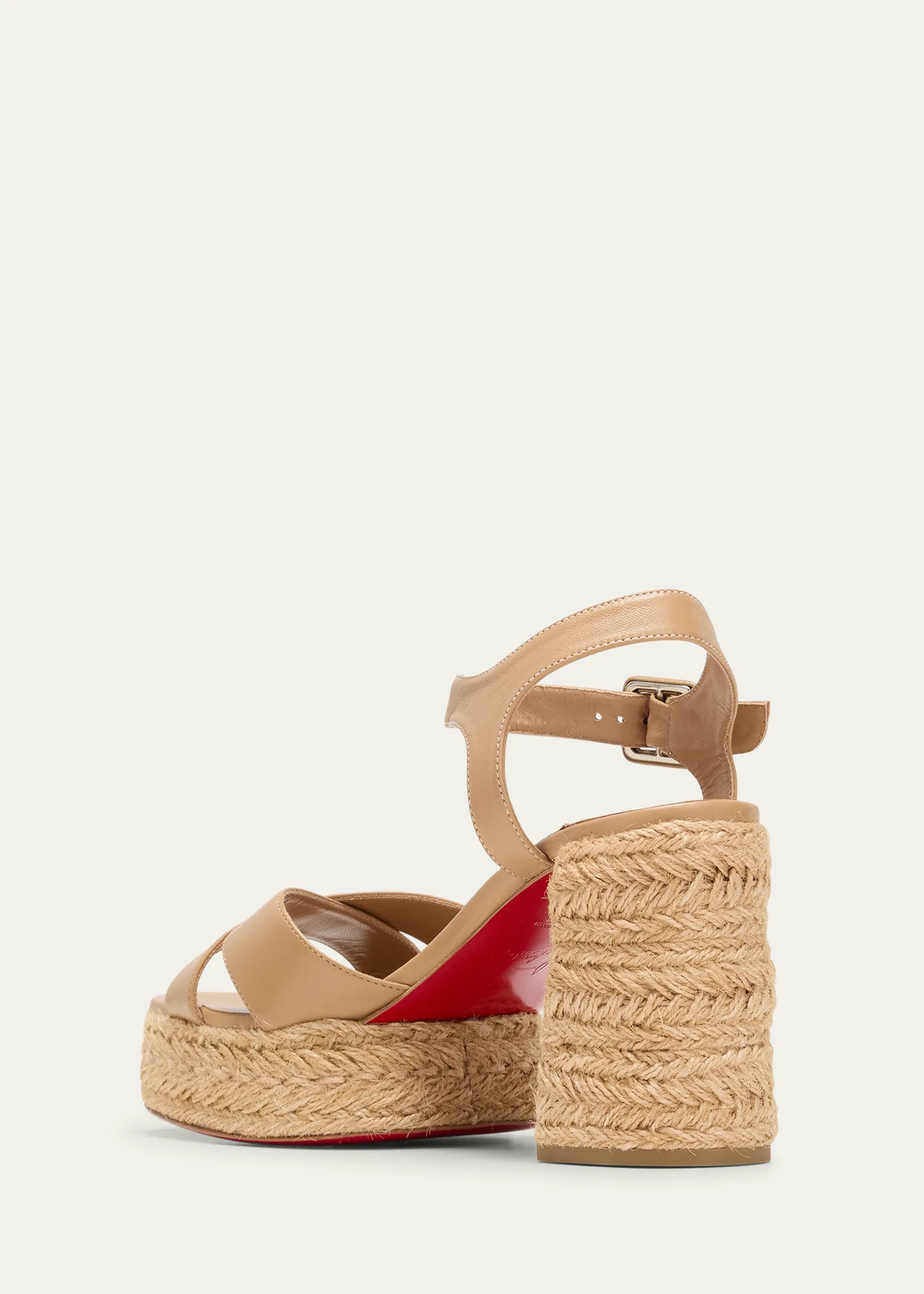 Calakala Leather Crisscross Red Sole Espadrille Sandals