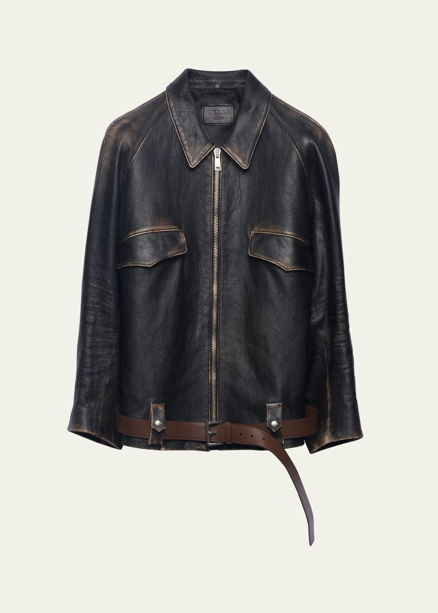 Leather Belted Jacket