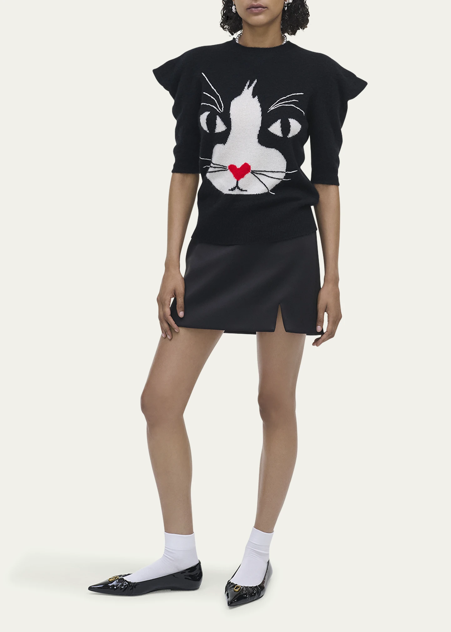 Cat Intarsia Cashmere Sweater