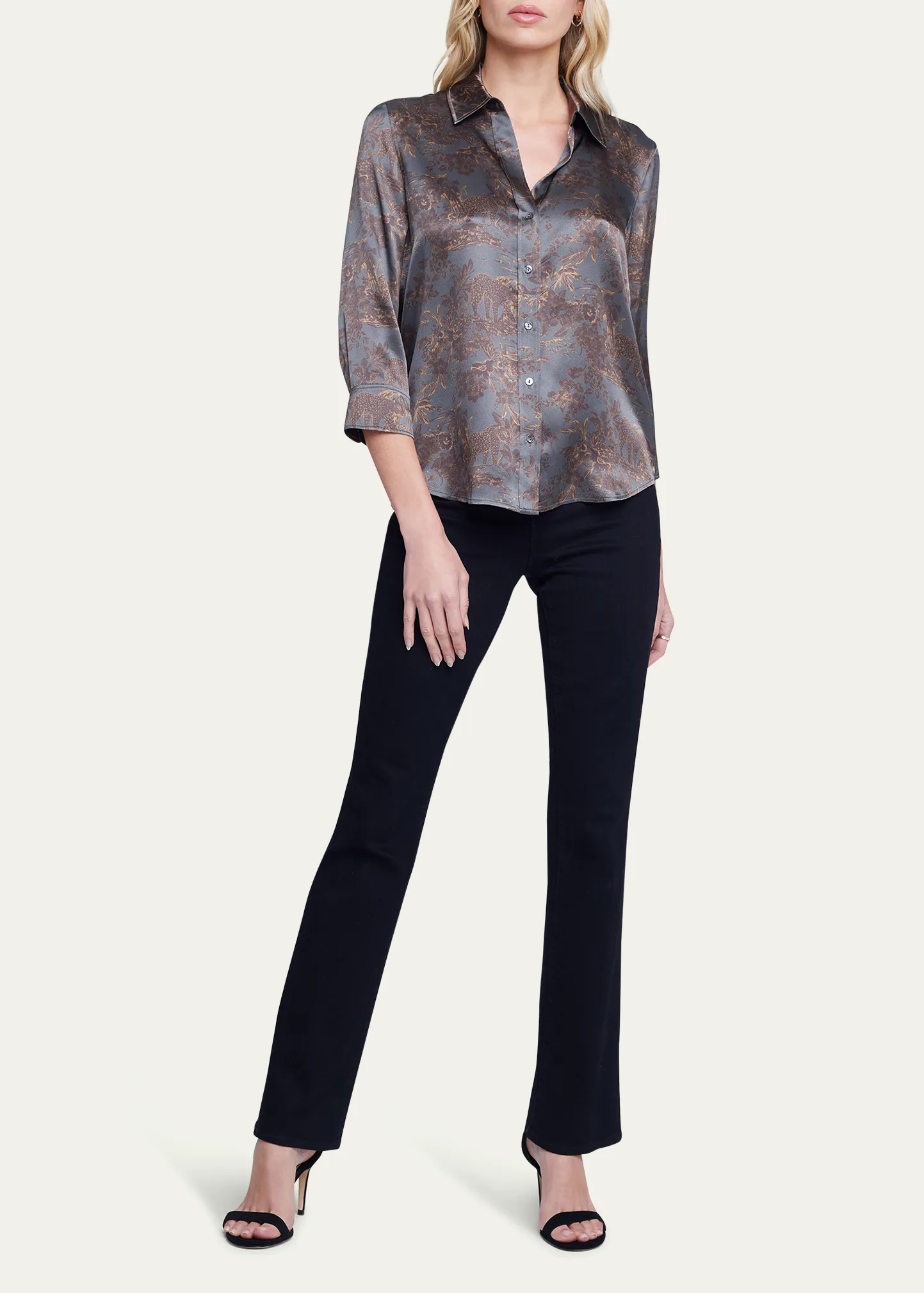 Dani Safari-Printed Silk Blouse