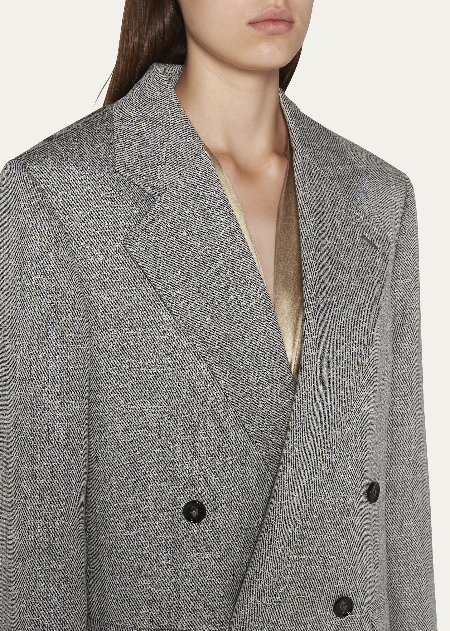 Double-Breasted Oversized Wool Jacket