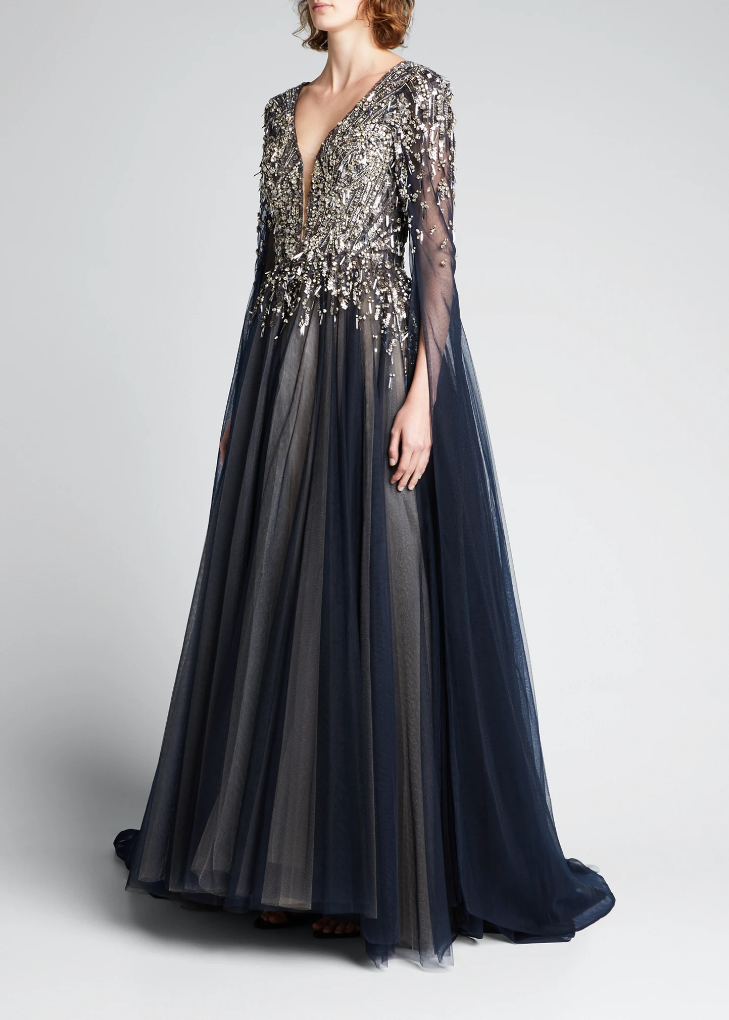 Crystal V-Neck Gown