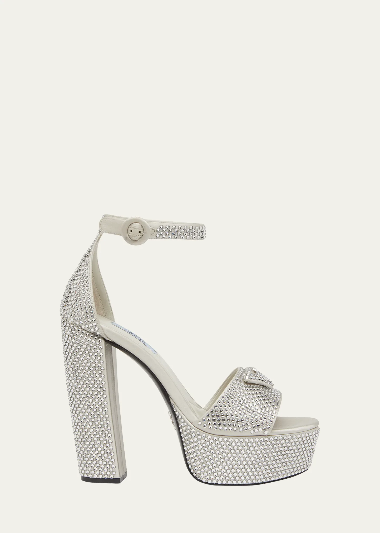 Crystal Ankle-Strap Platform Sandals