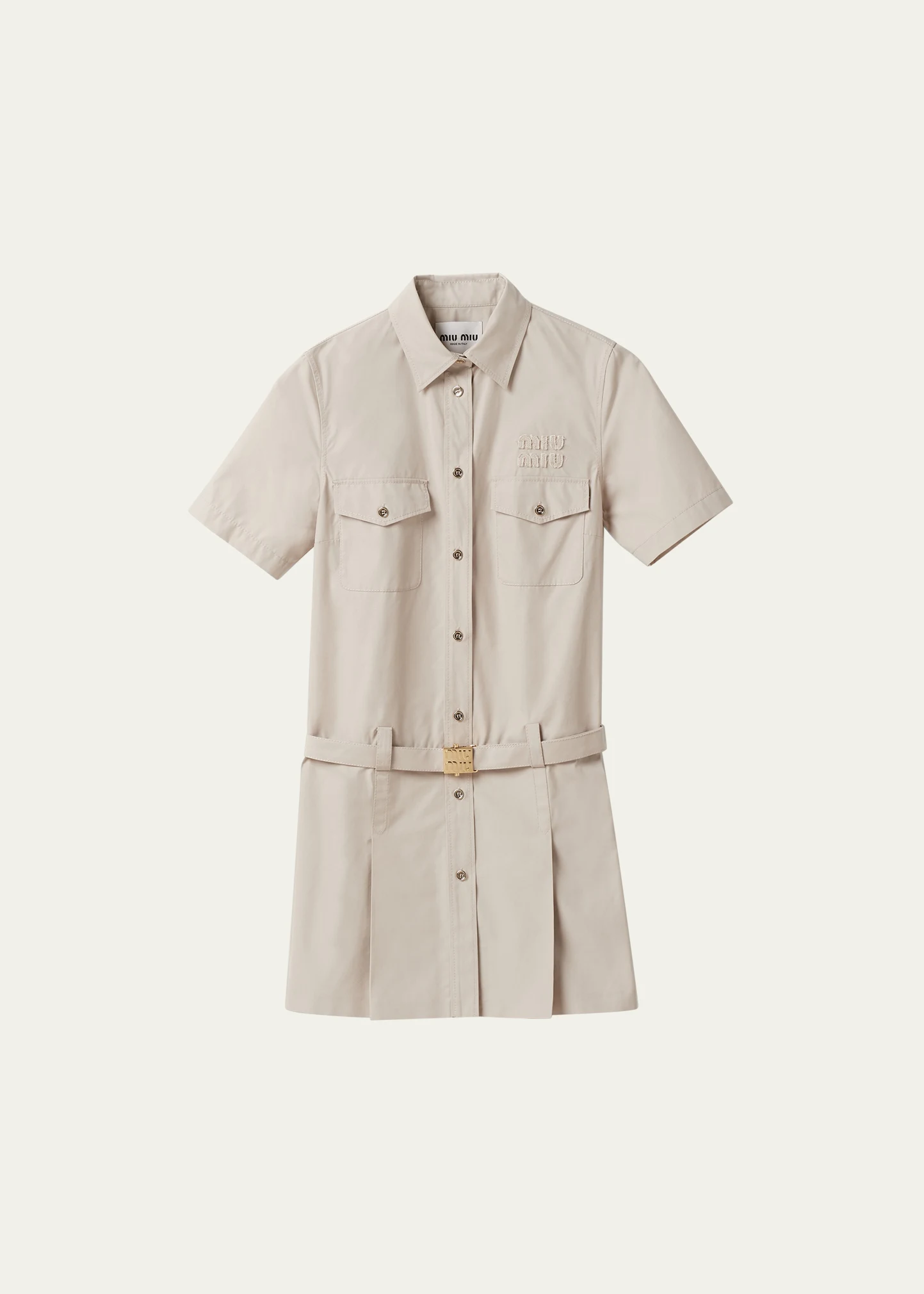 Panama Belted Mini Shirtdress