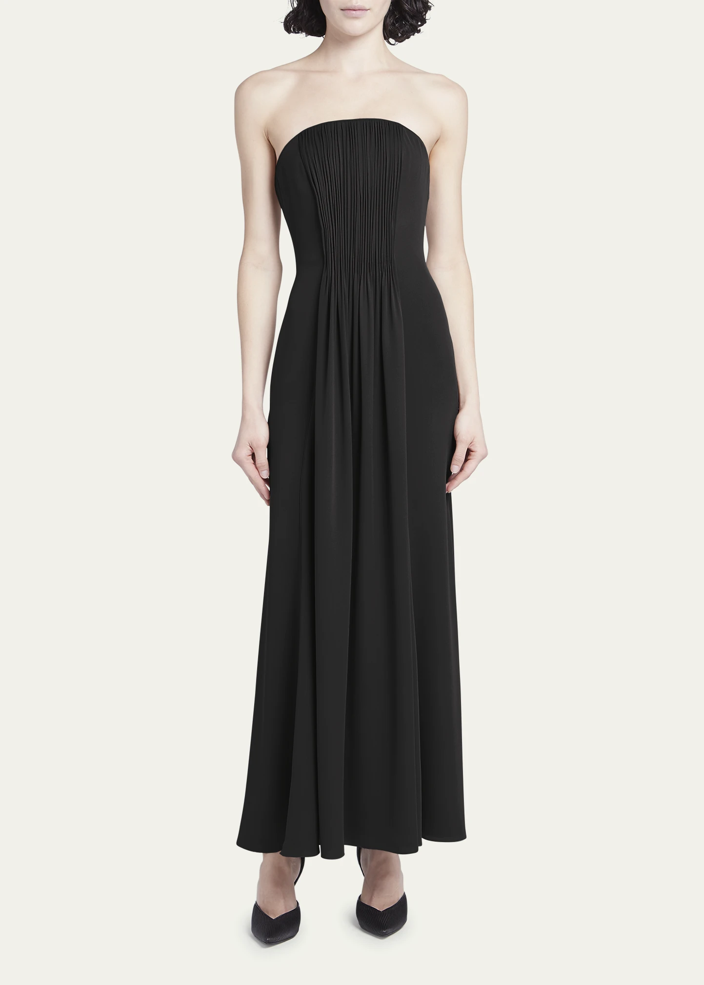 Strapless Plisse Gown