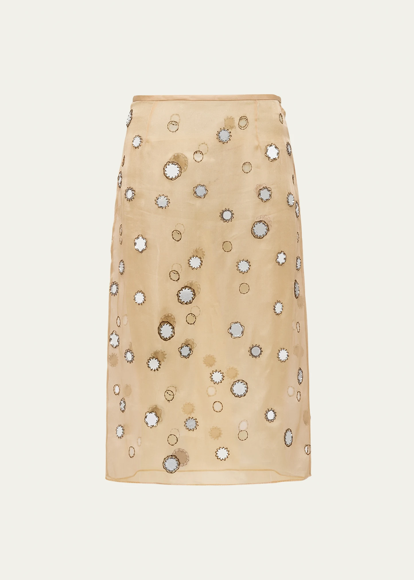 Mirror Disc Organza Midi Skirt