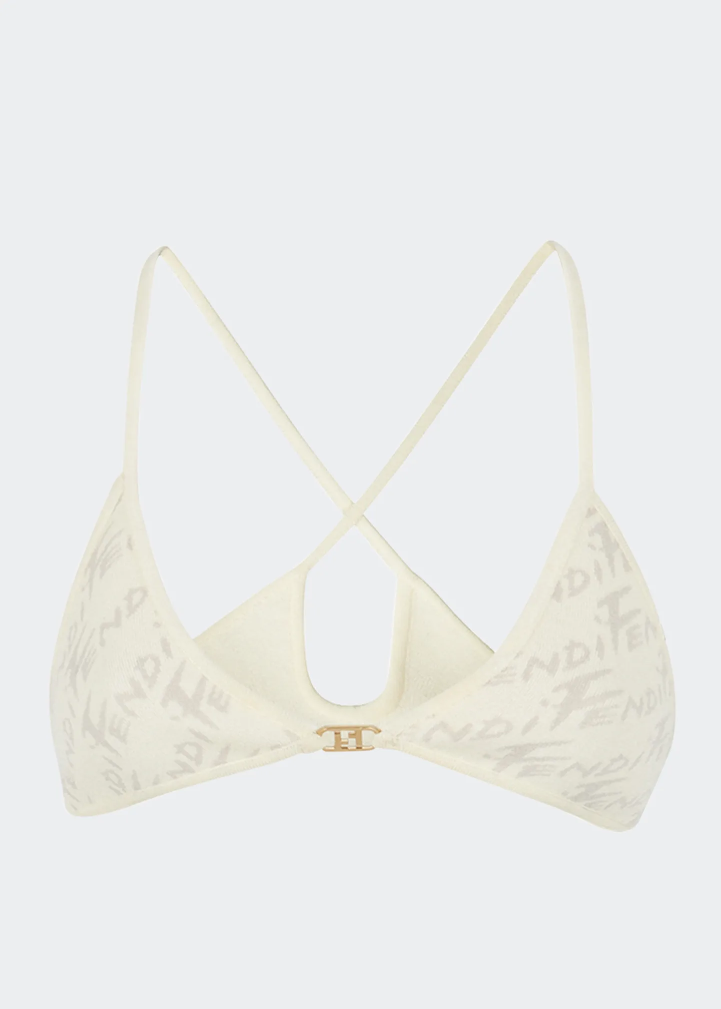 Brush-Logo Crisscross Bralette Top