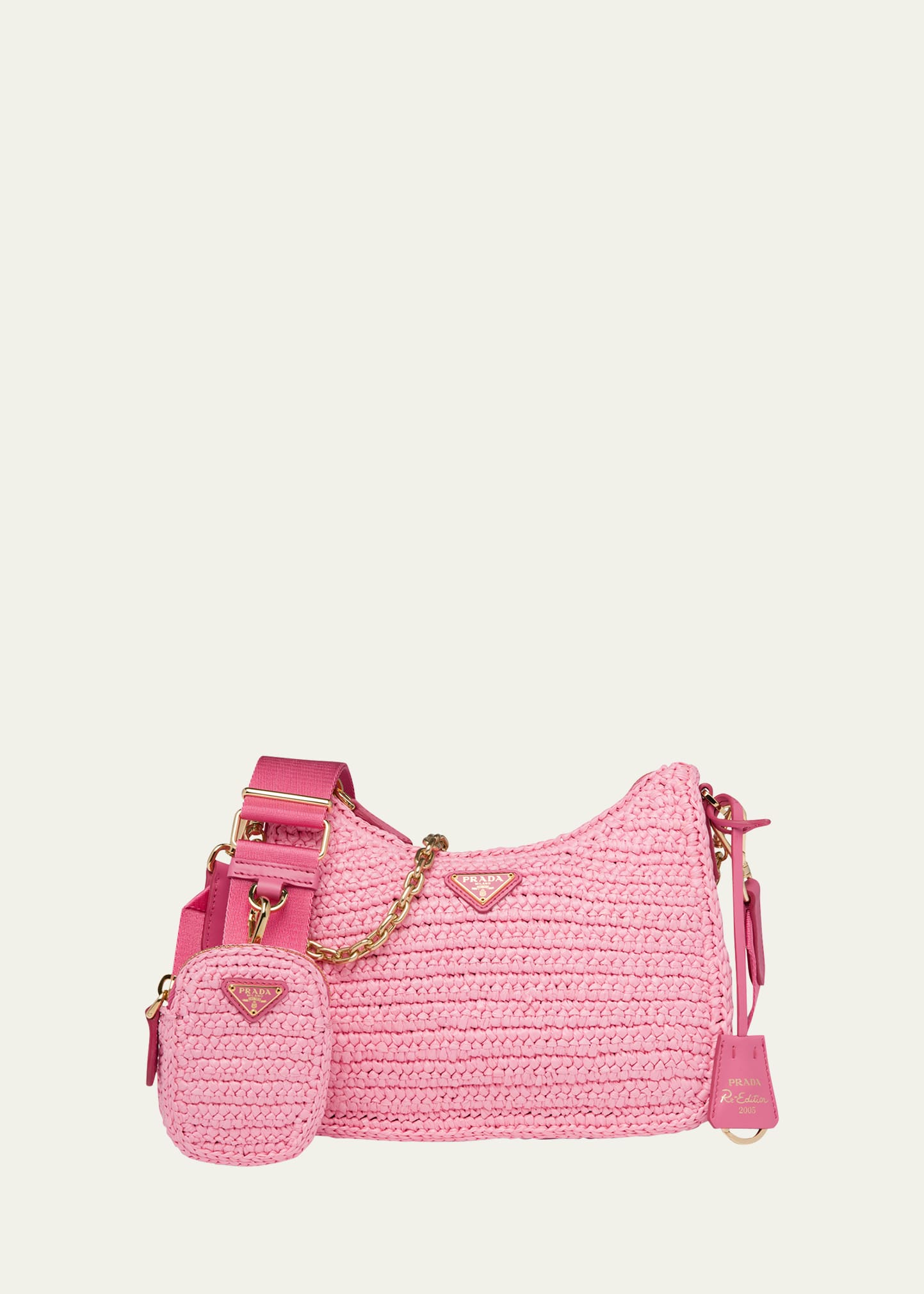 Re-Edition 2005 Raffia Chain Shoulder Bag