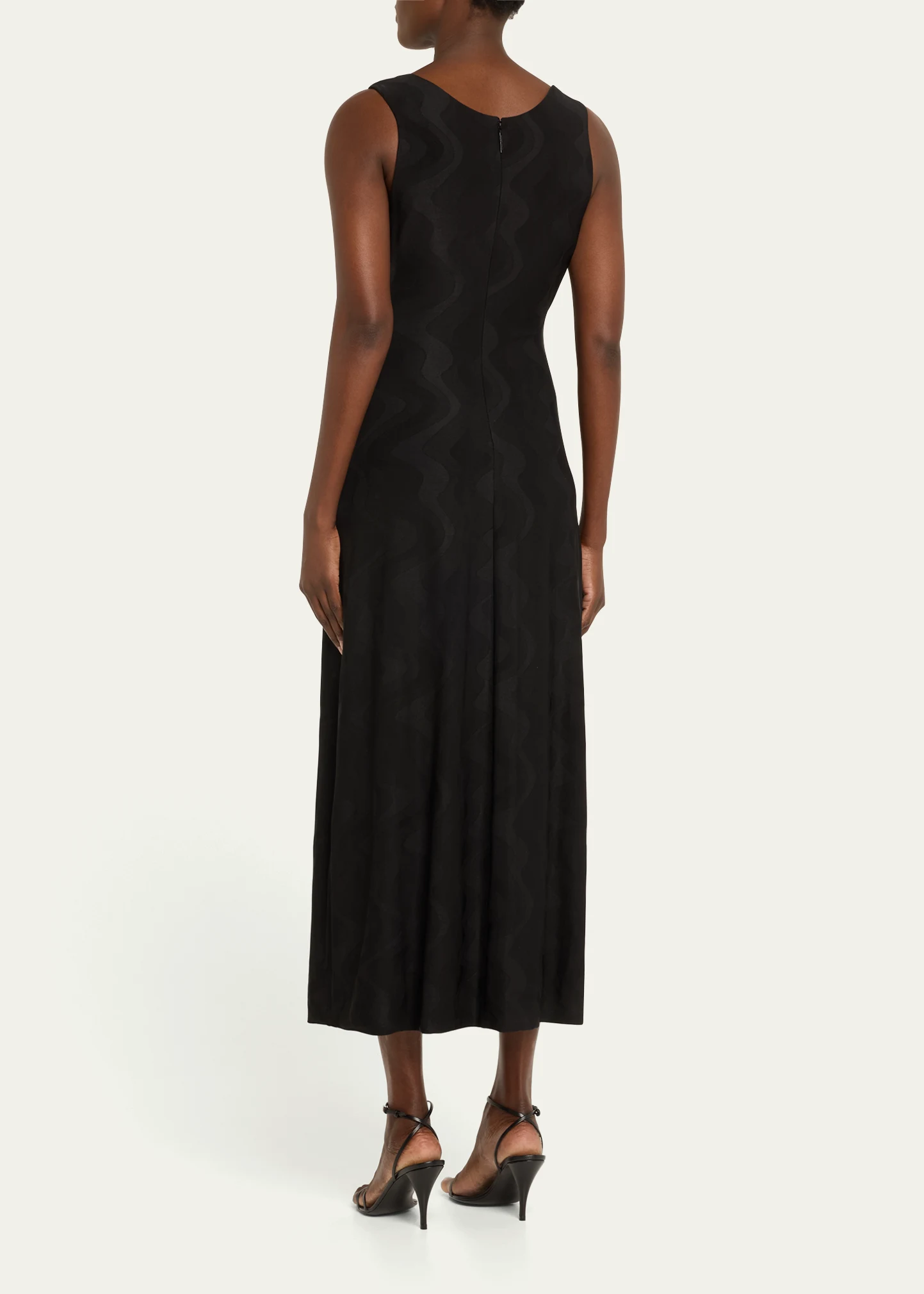 Wave Jersey Jacquard Sleeveless Maxi Dress