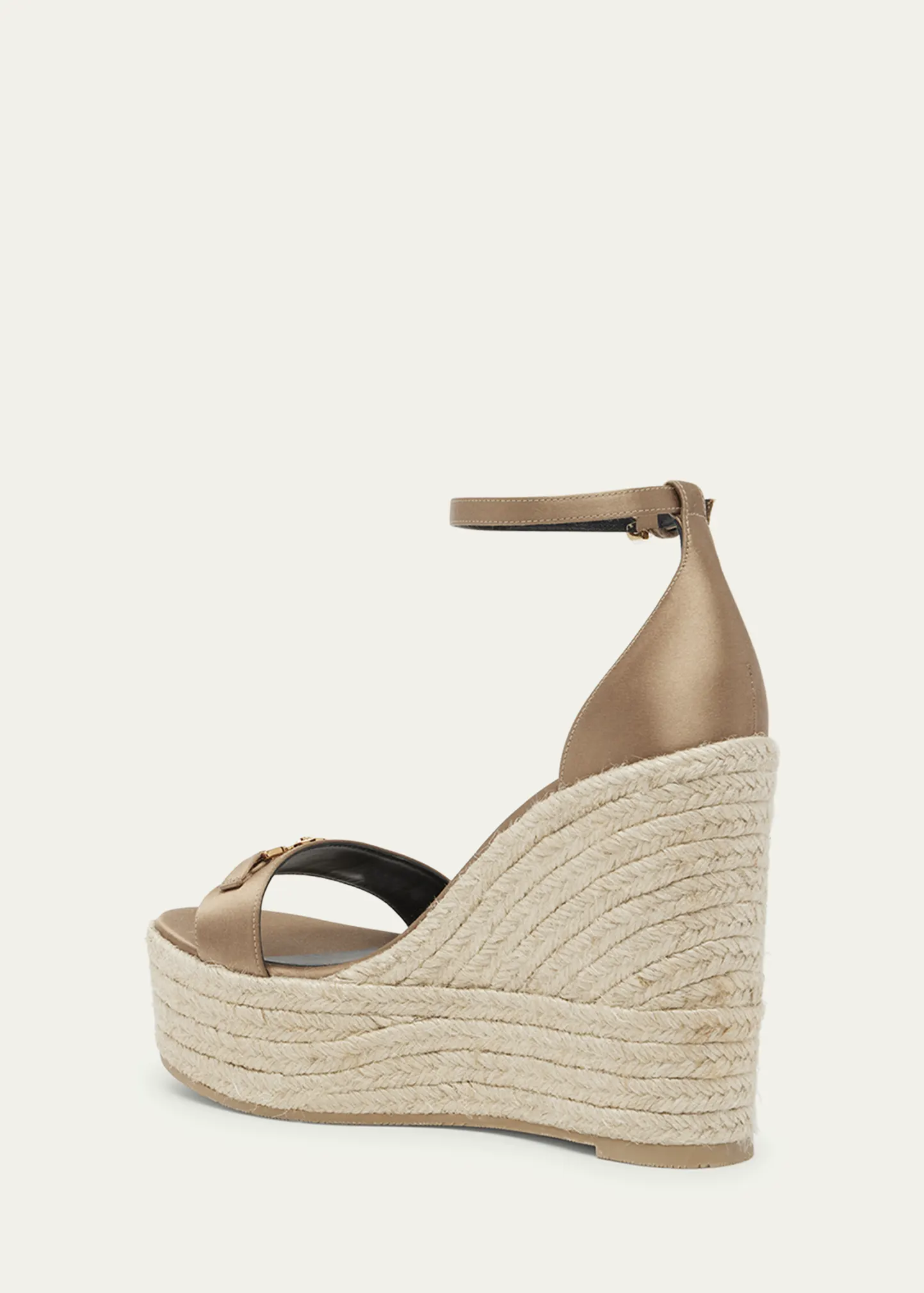 Medusa Silk Ankle-Strap Wedge Espadrilles