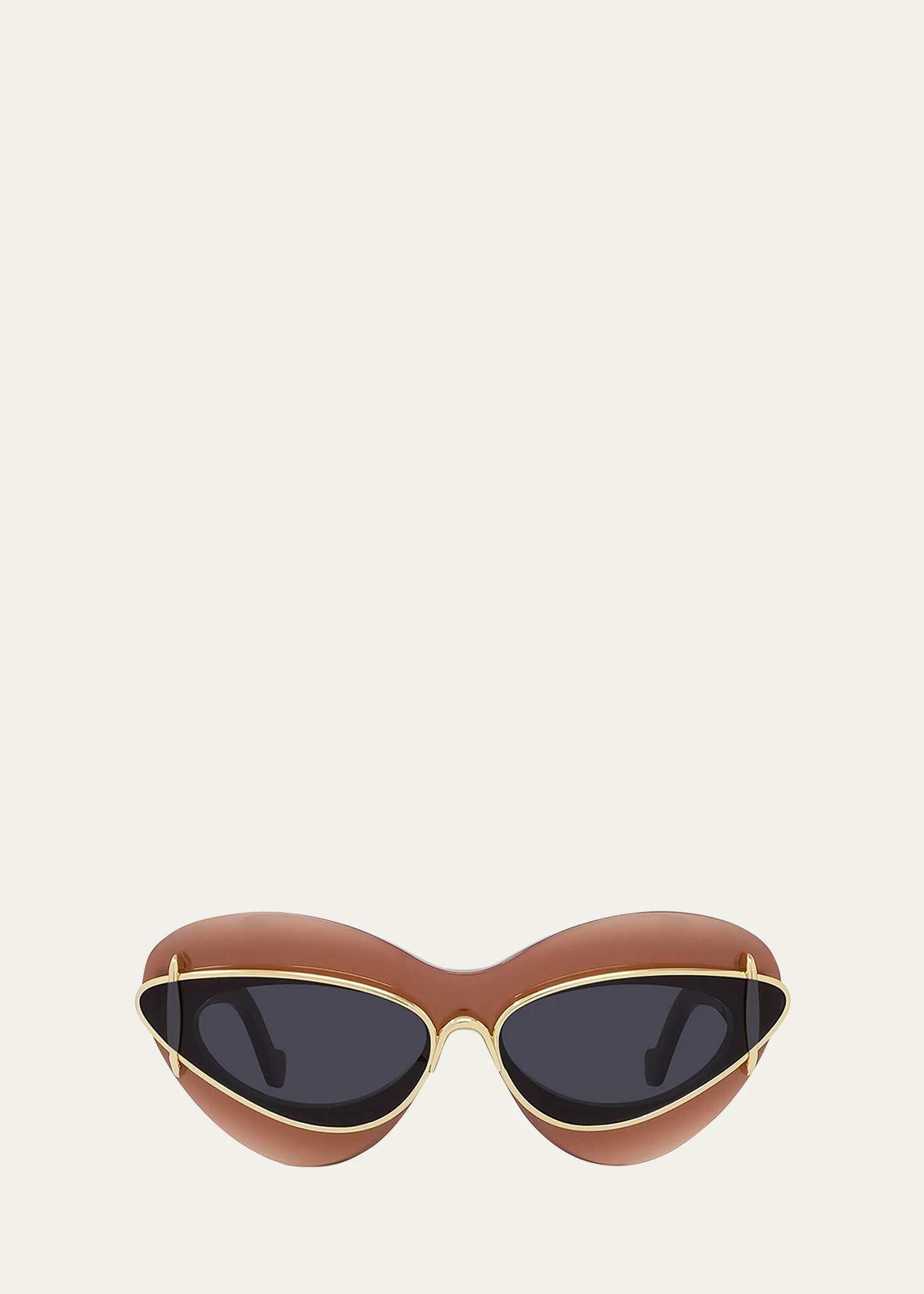 Double Frame Mixed-Media Cat-Eye Sunglasses