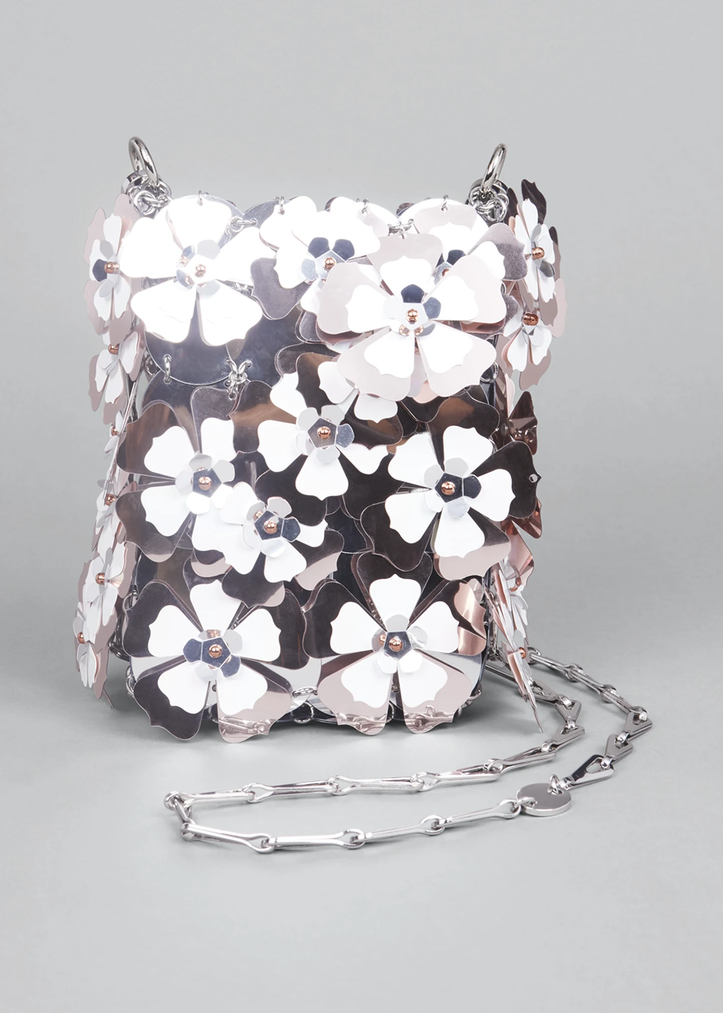 Floral Sequin Chain Shoulder Bag