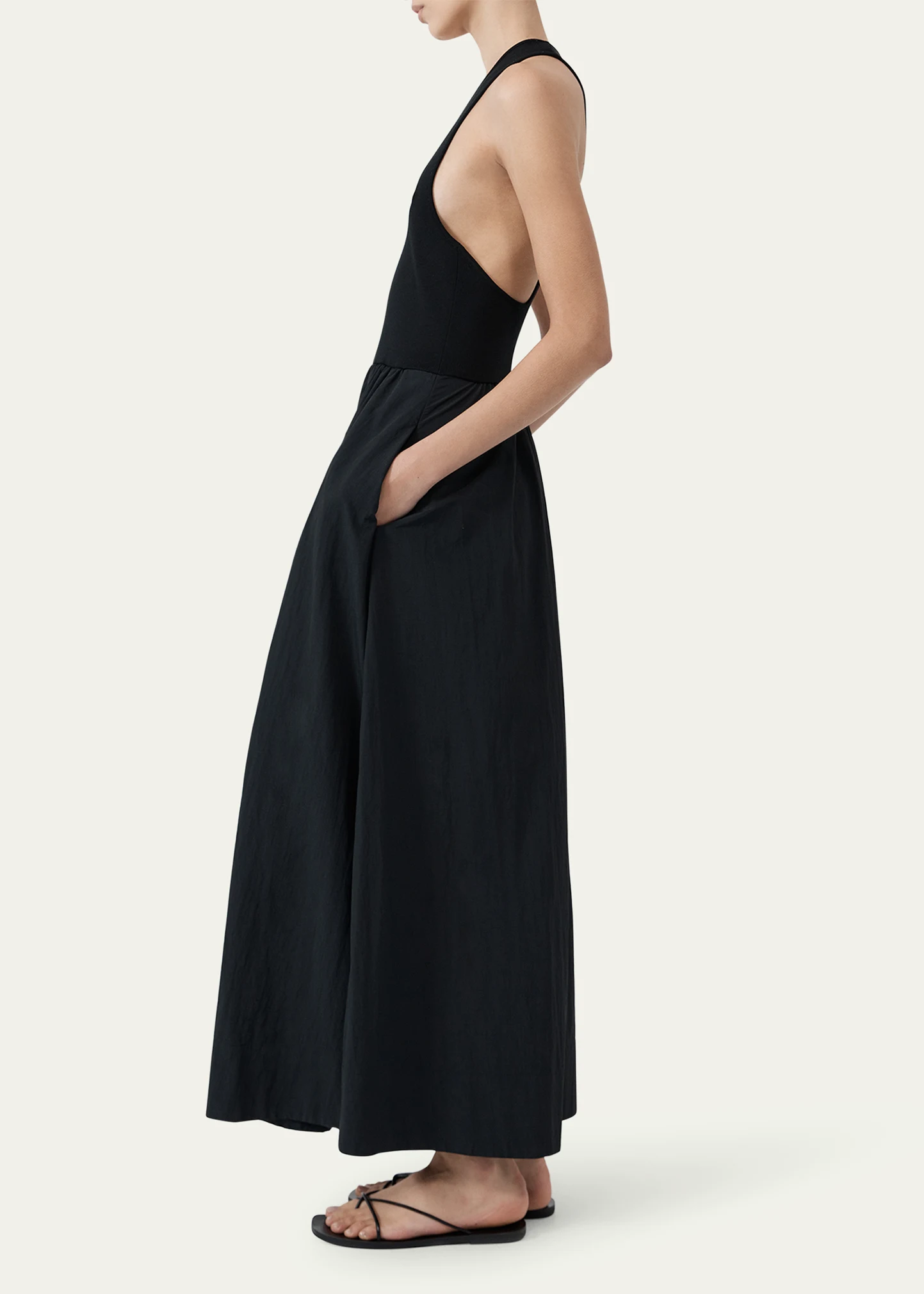 Plunge-Neck Maxi Dress