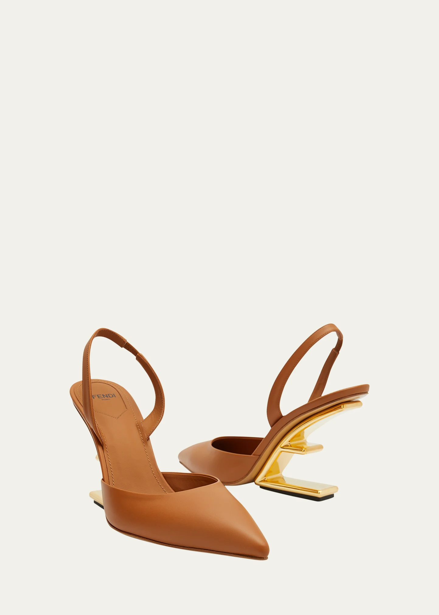 Vitello Leather Slingback Pumps