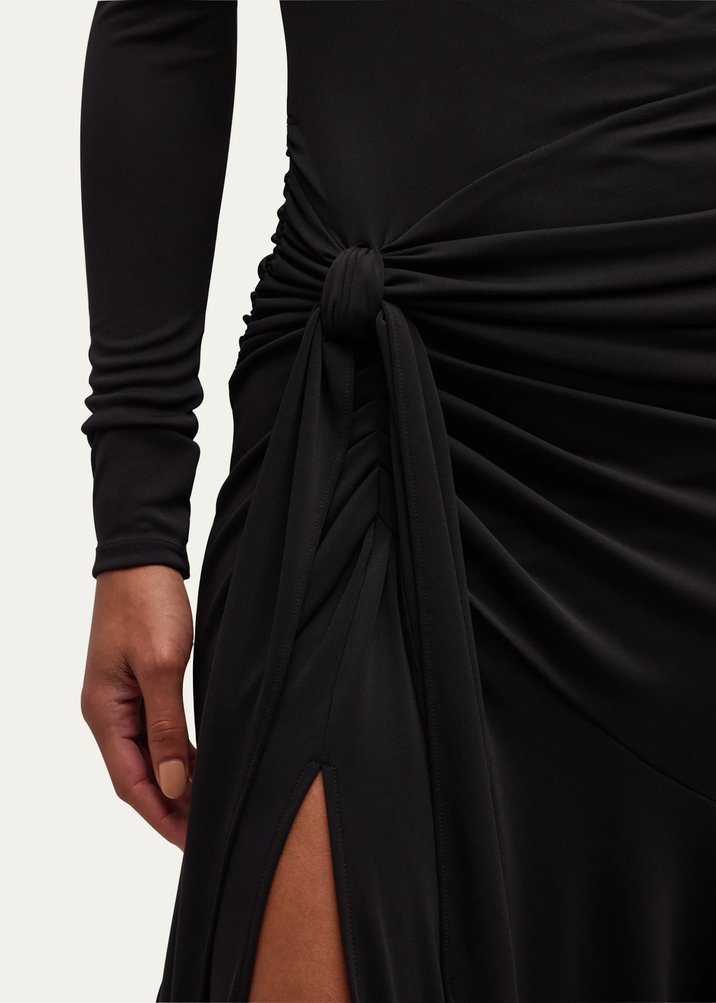 Johnson Mock-Neck Wrap-Skirt Midi Dress