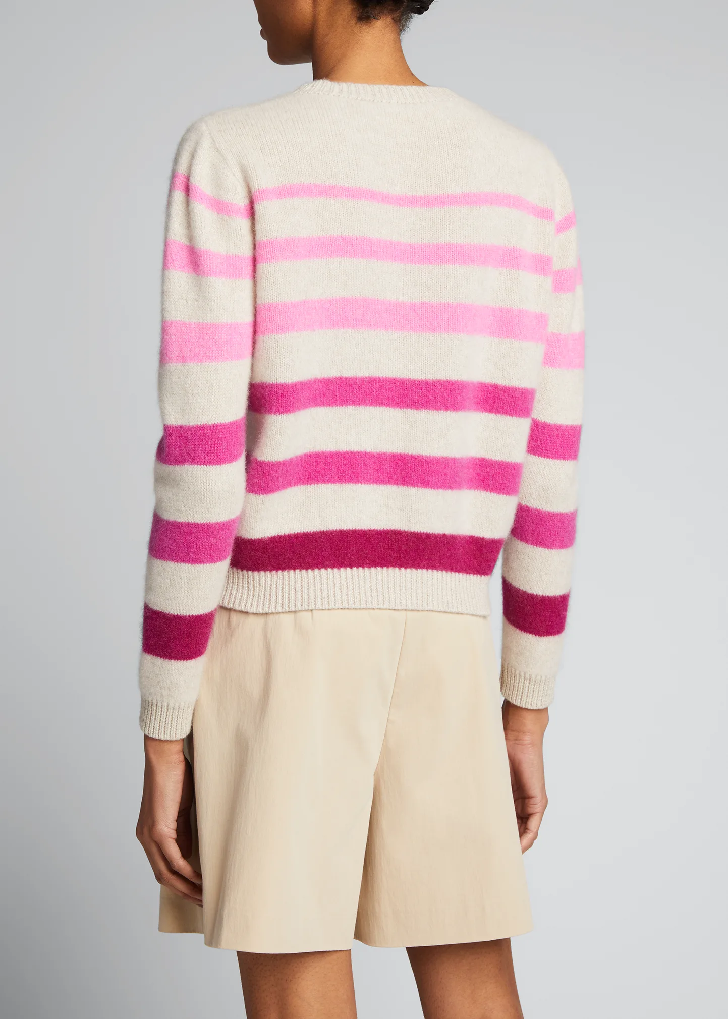 Horizon Stripe Simple Crew Cashmere Sweater