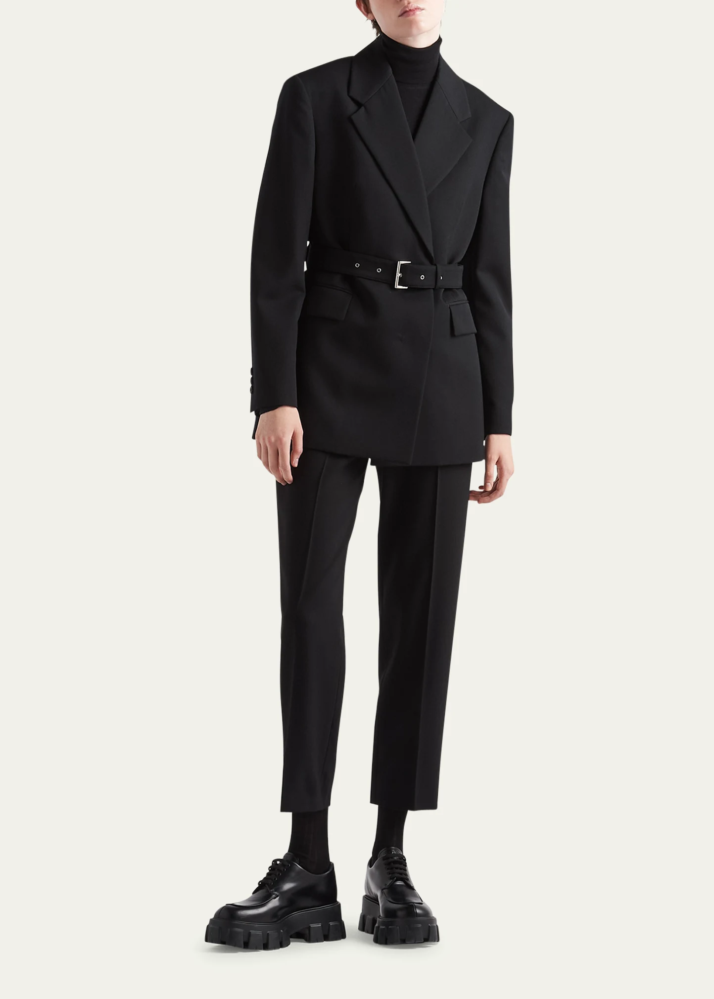 Gabardine Belted Blazer