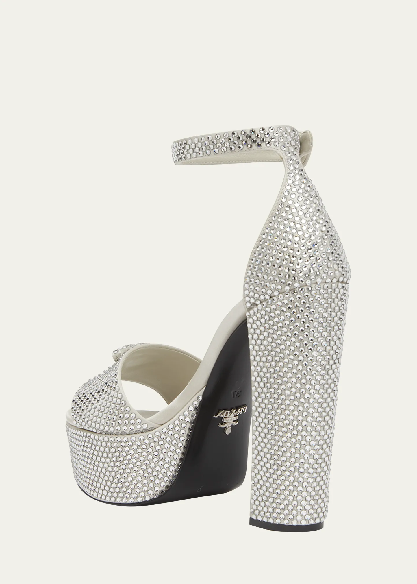 Crystal Ankle-Strap Platform Sandals