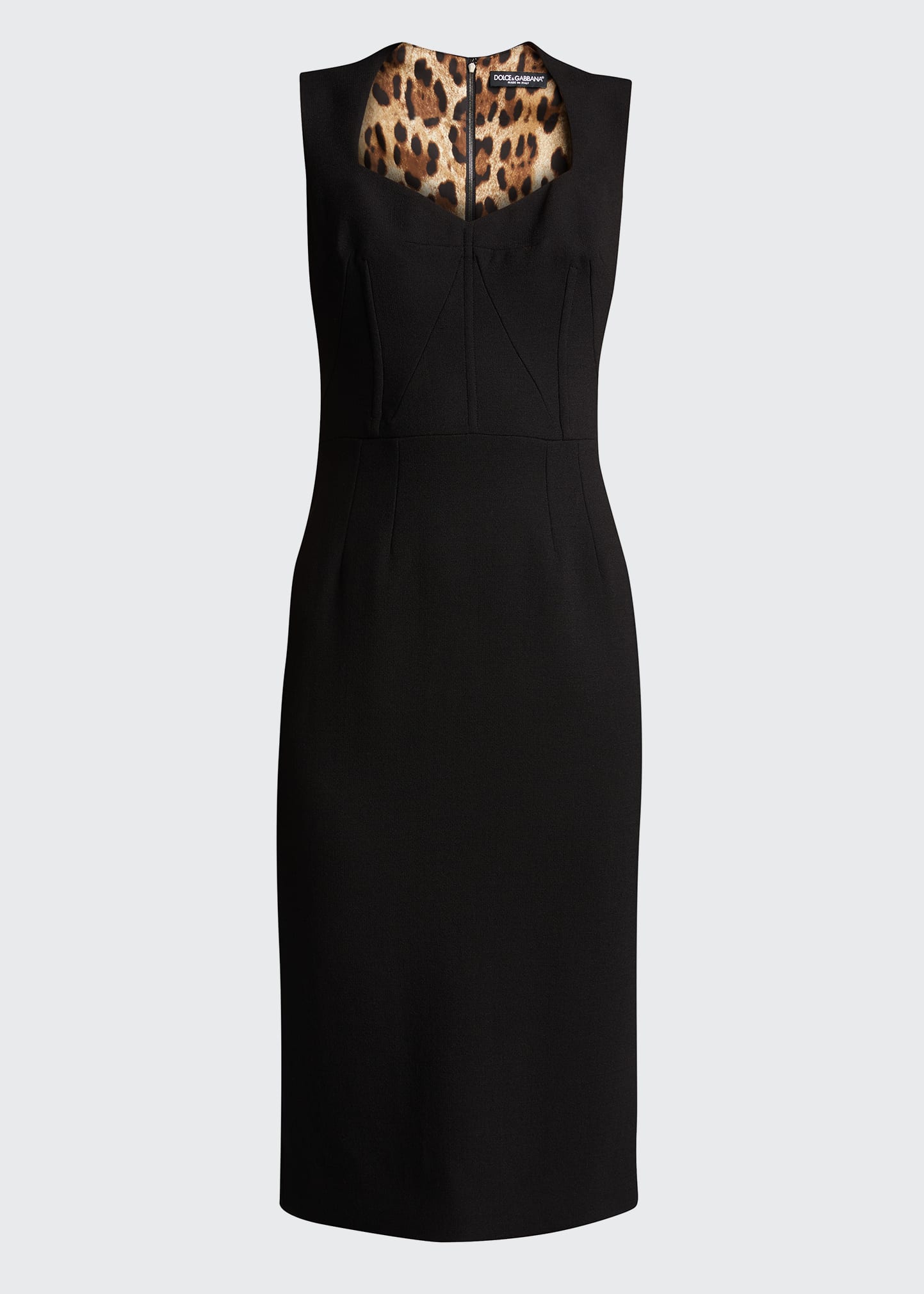 Wool-Blend Crepe Sheath Midi Dress