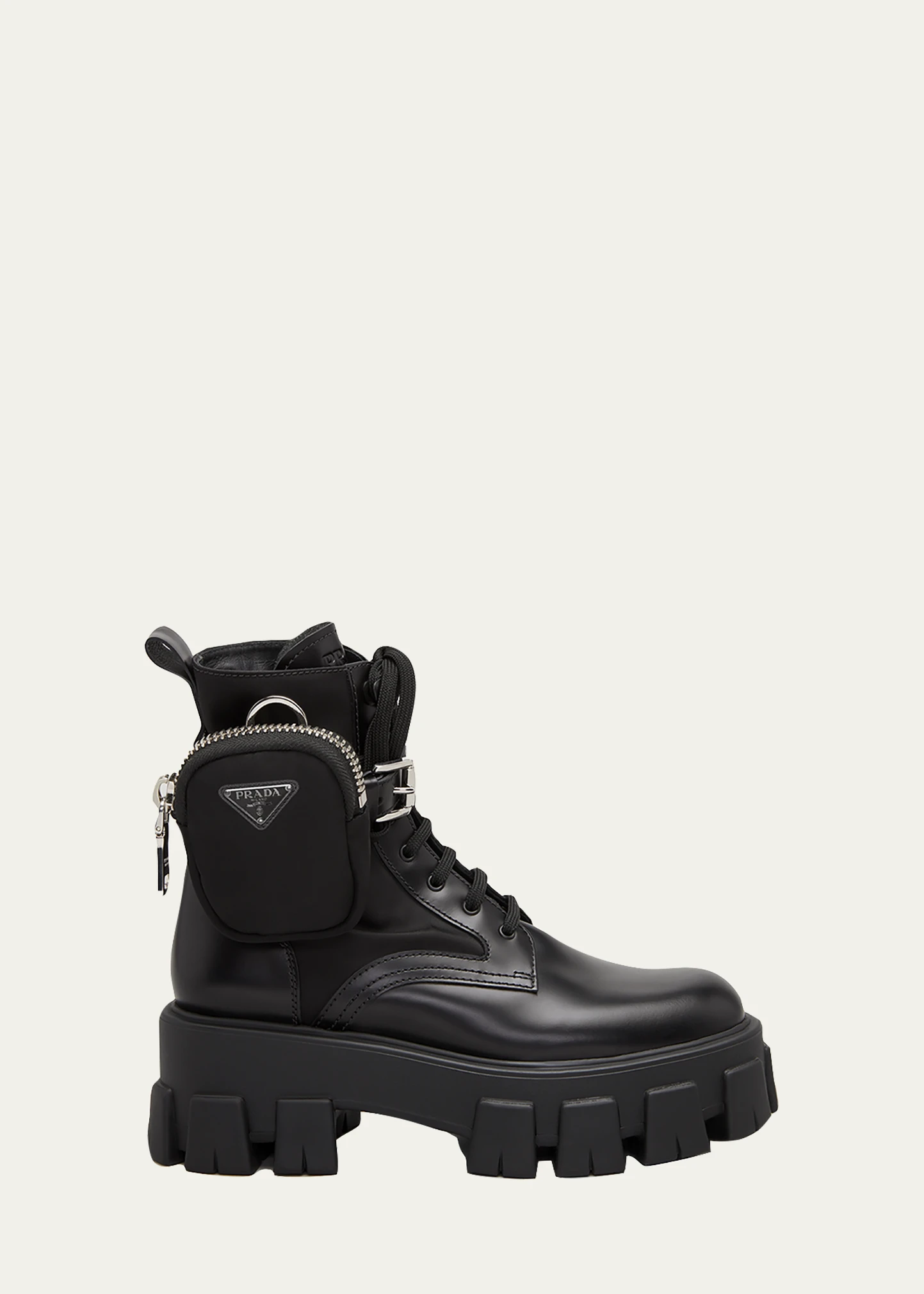 Leather Zip Pocket Combat Booties