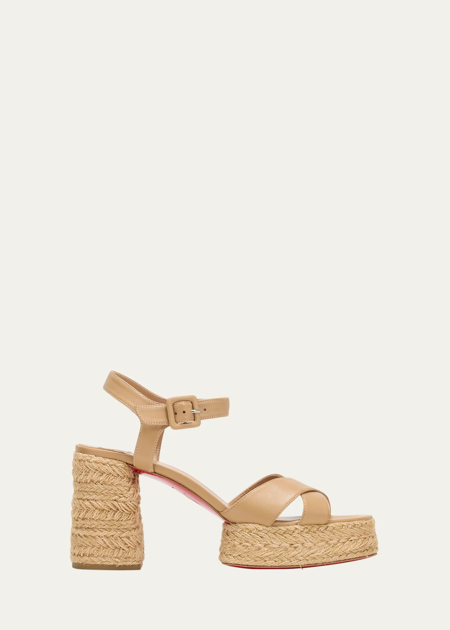 Calakala Leather Crisscross Red Sole Espadrille Sandals