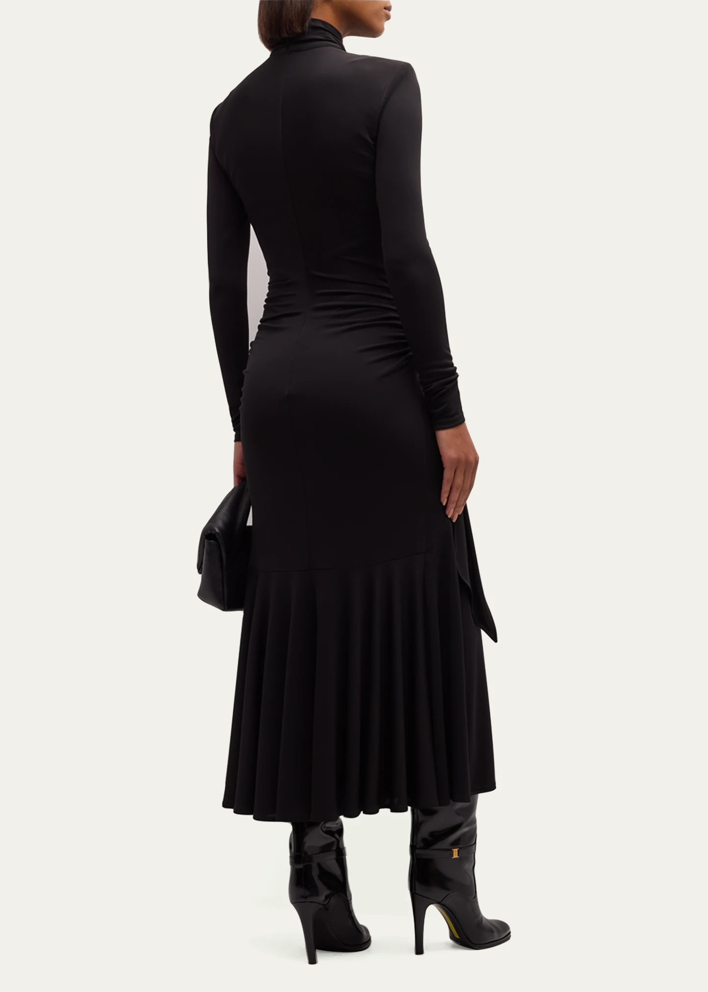 Johnson Mock-Neck Wrap-Skirt Midi Dress