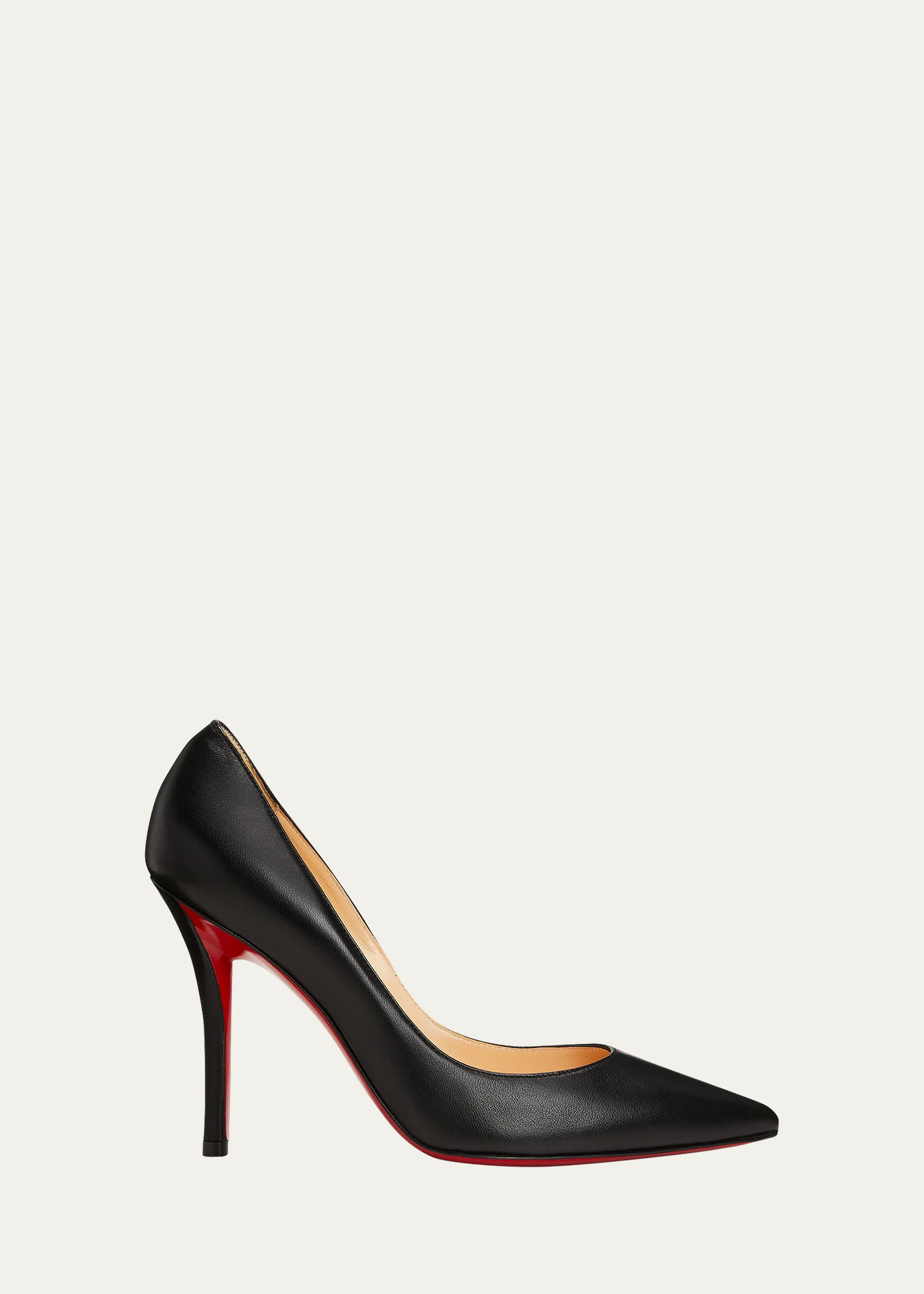 Apostrophy Leather Pointed Red-Sole Pumps