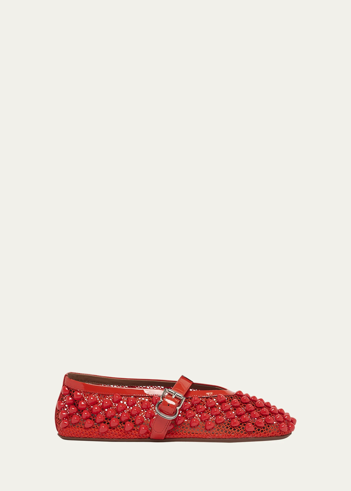 Beaded Net Mary Jane Ballerina Flats