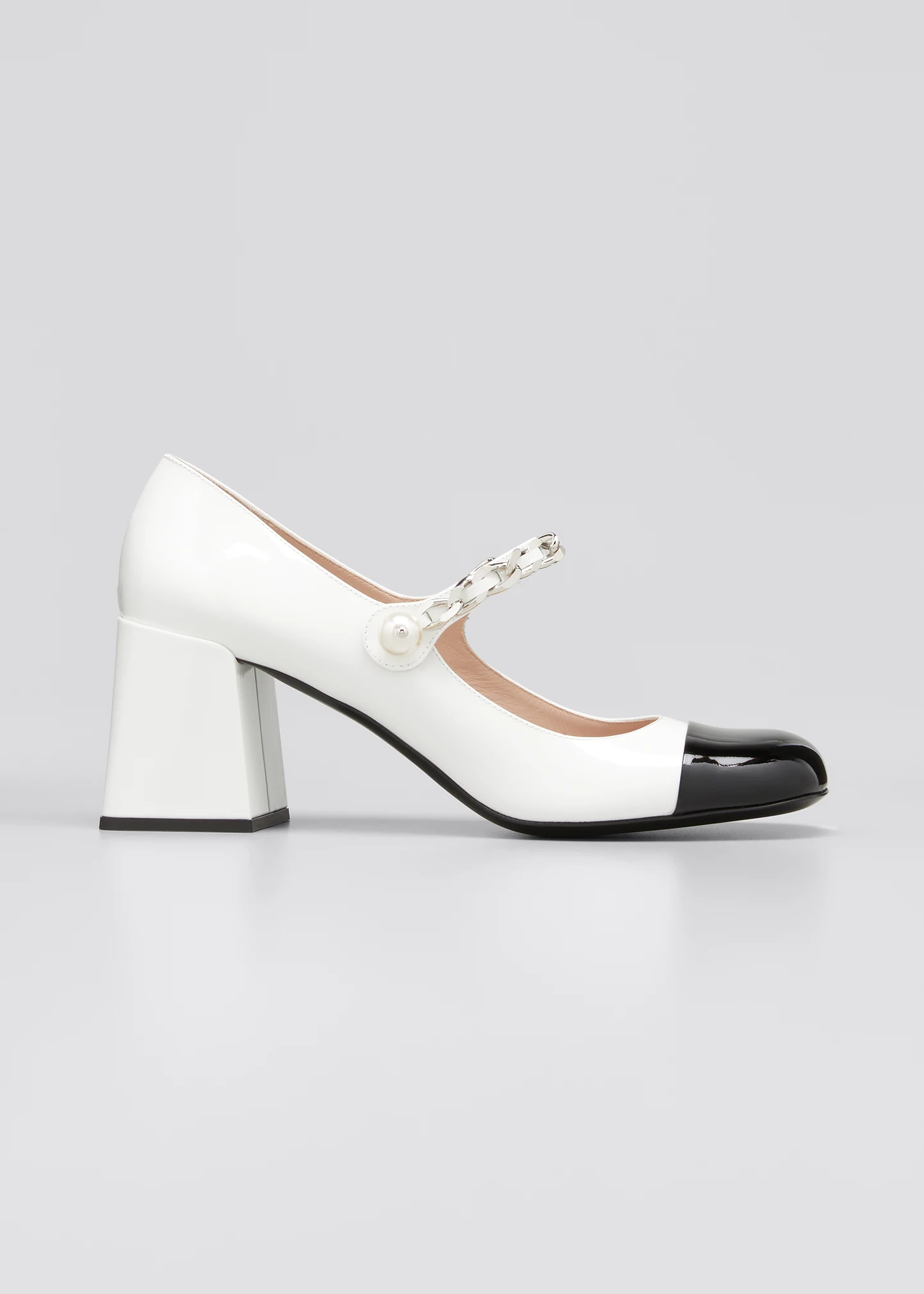 Bicolor Patent Mary Jane Pumps