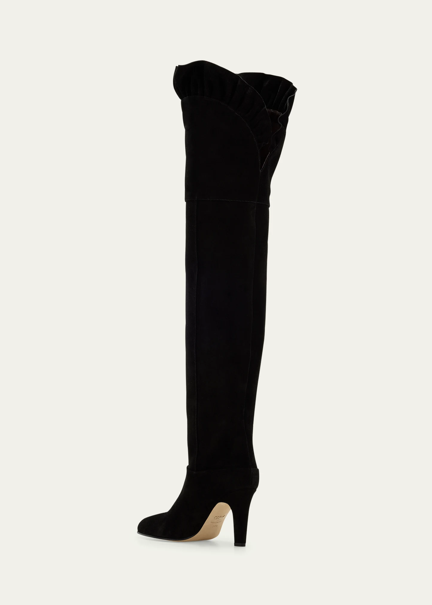 Eve Ruffle Suede Over-The-Knee Boots