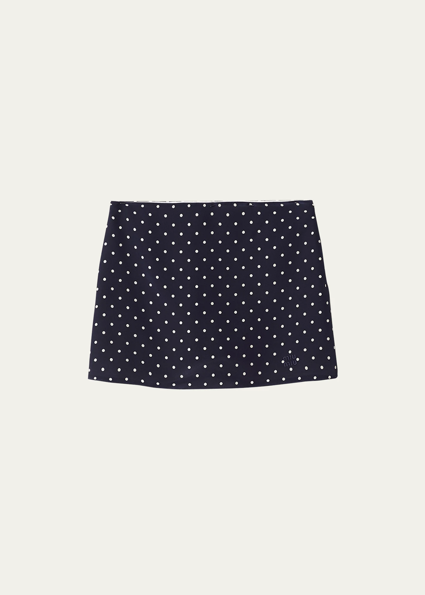 Polka-Dot Silk Mini Skirt