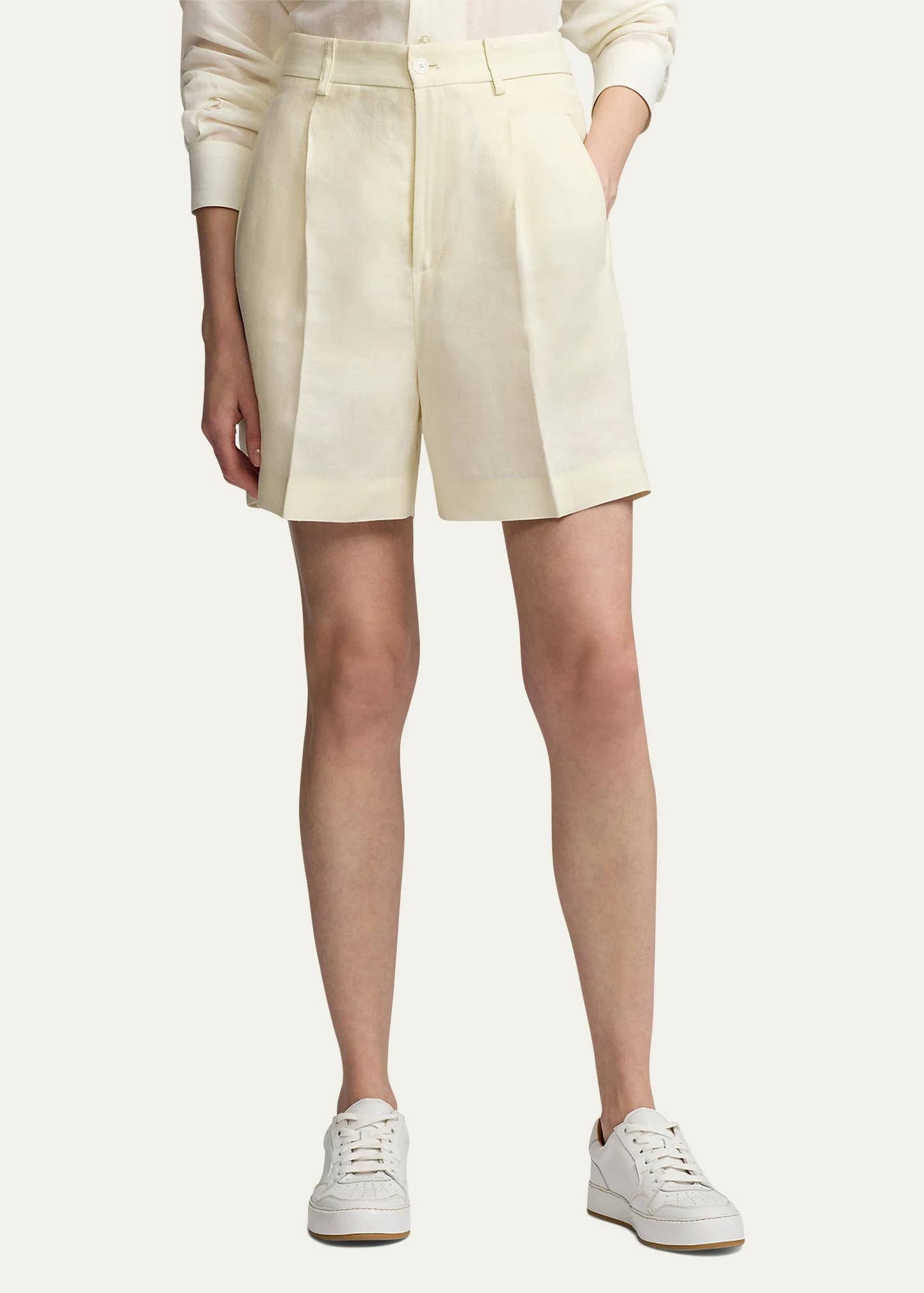 Tracy Pleated Linen Shorts