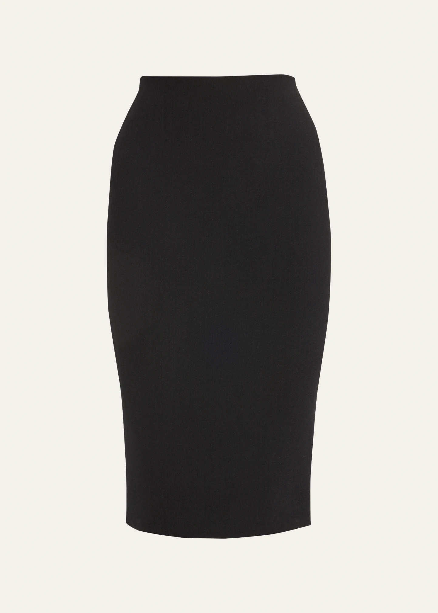 Double Wool Crepe Midi Skirt