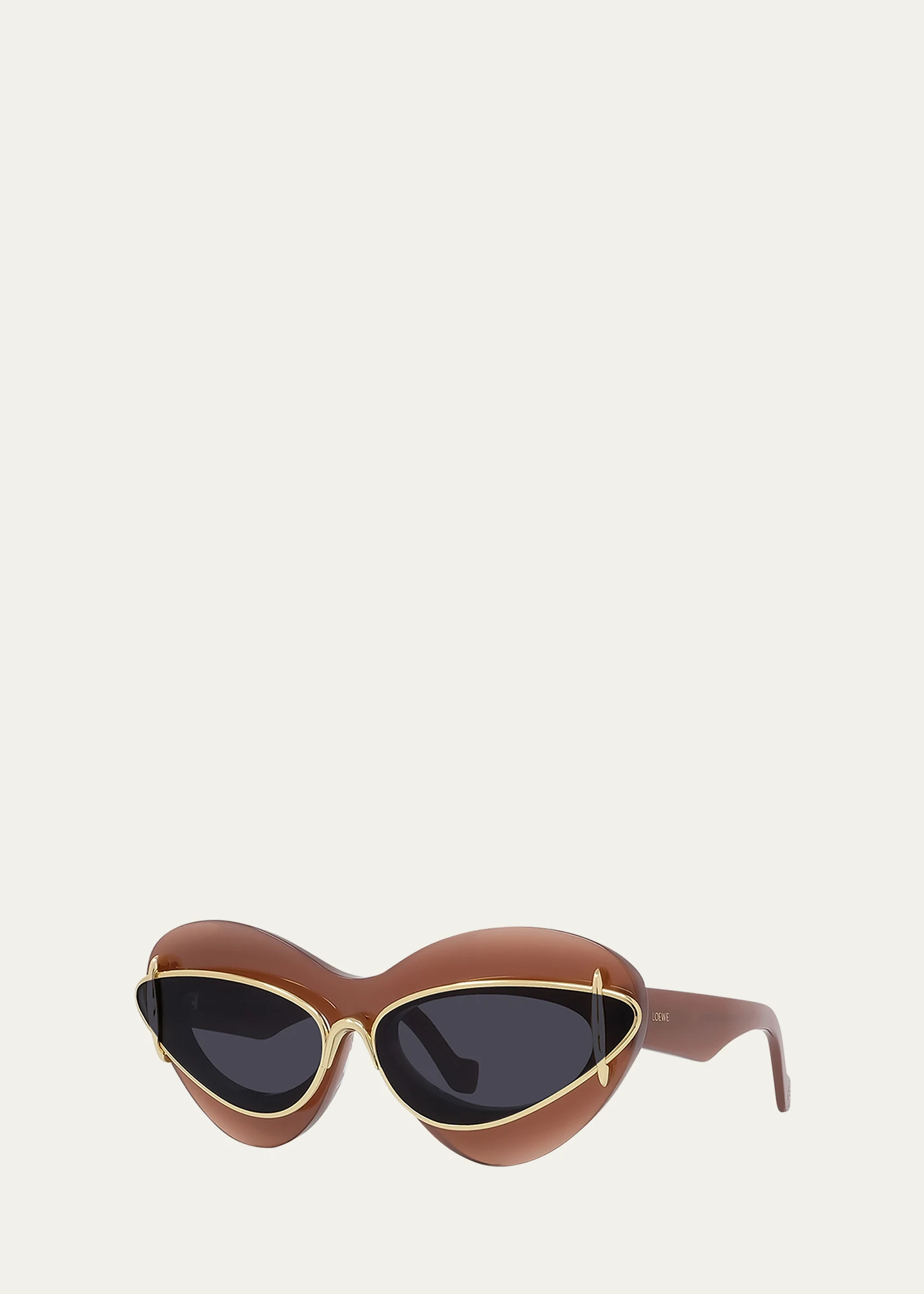 Double Frame Mixed-Media Cat-Eye Sunglasses