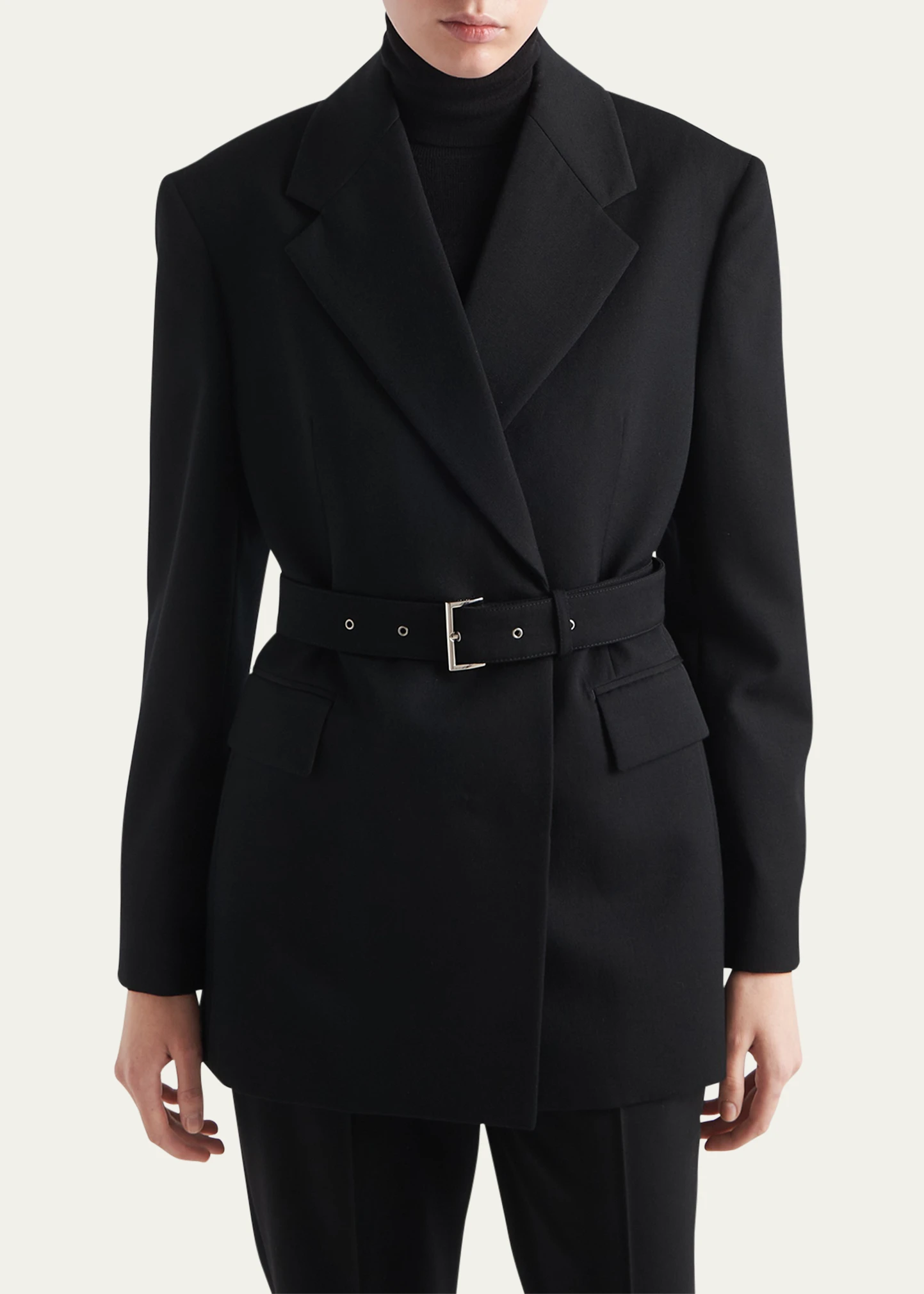 Gabardine Belted Blazer