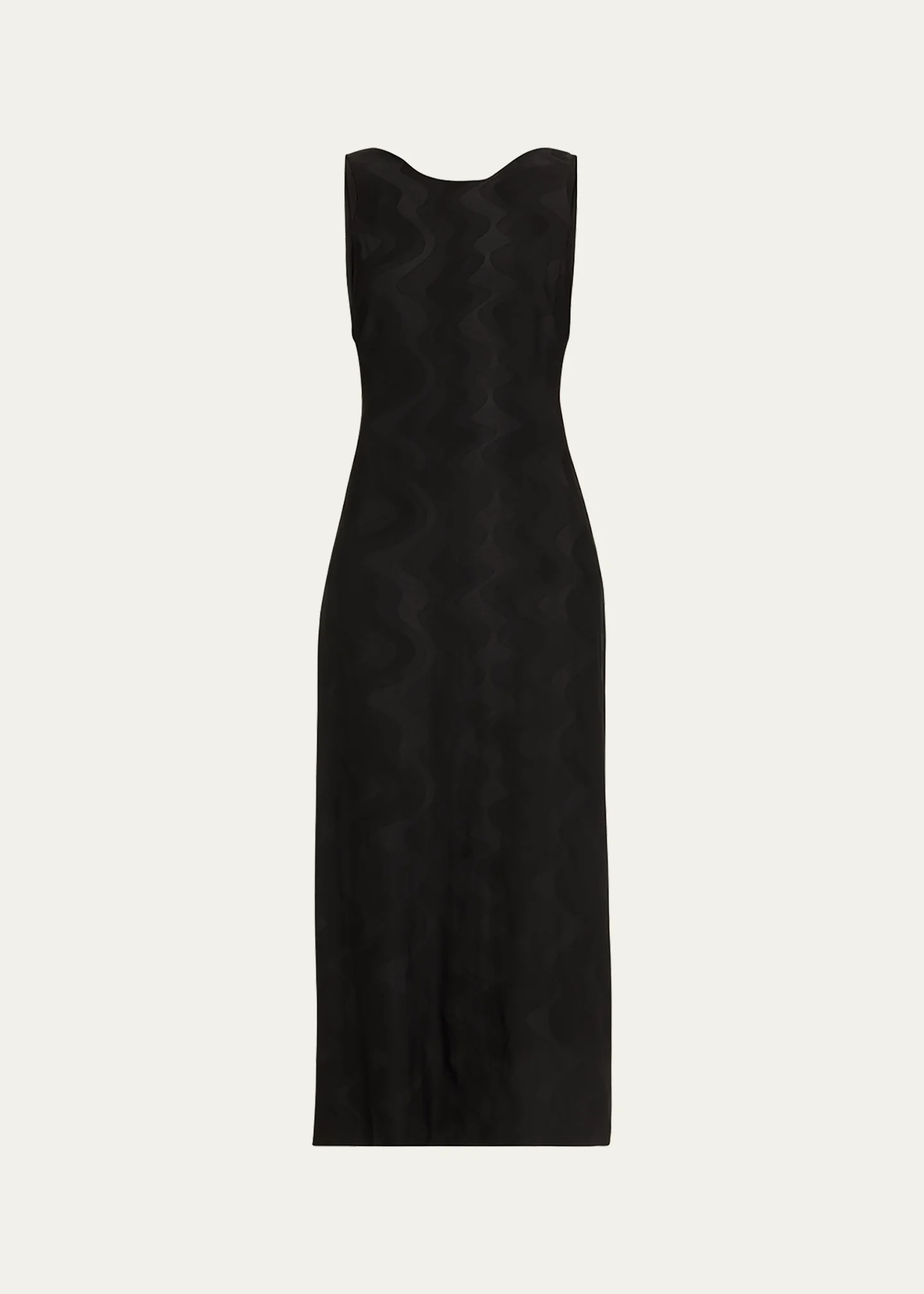 Wave Jersey Jacquard Sleeveless Maxi Dress