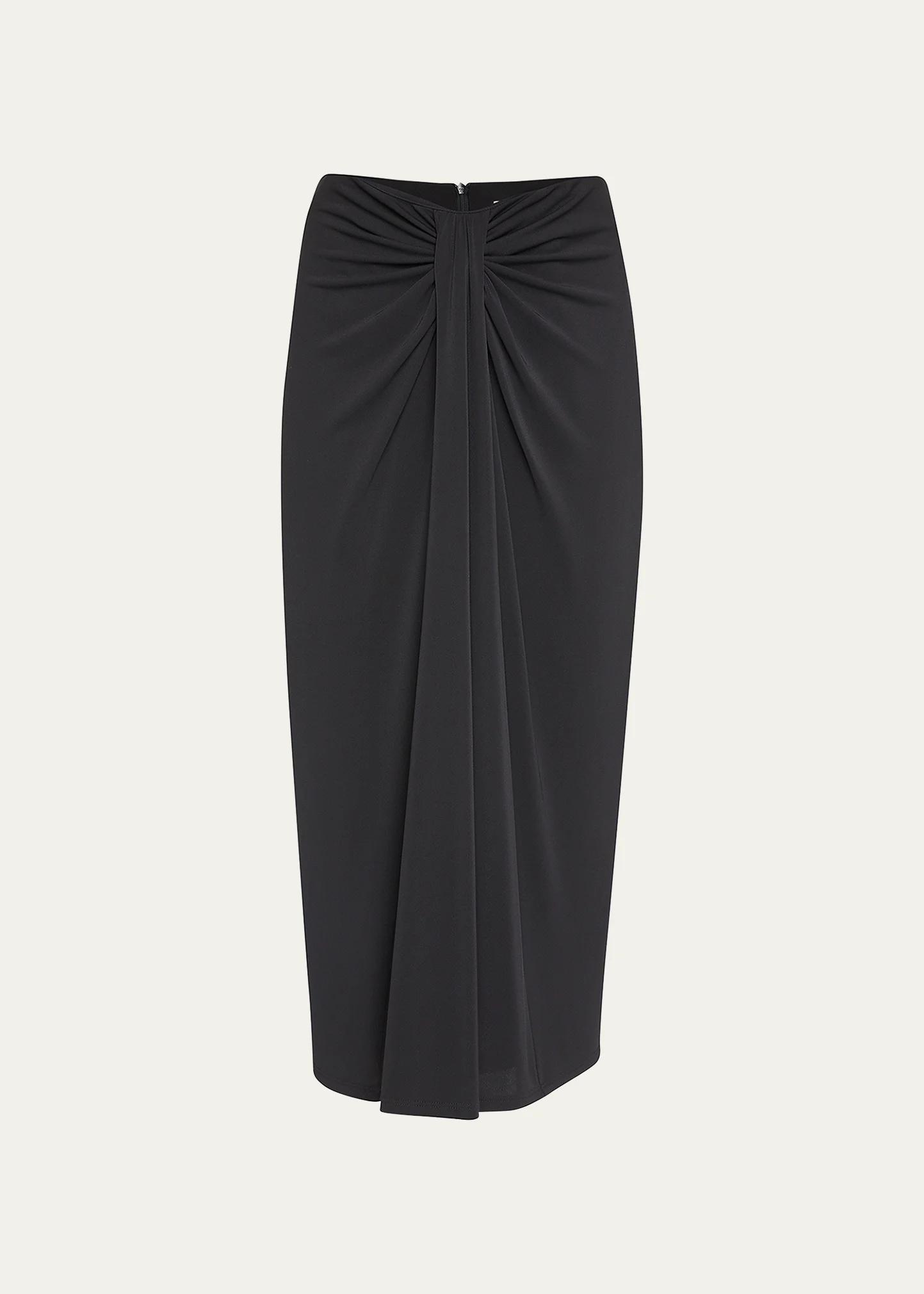 Vallory Draped Jersey Midi Skirt