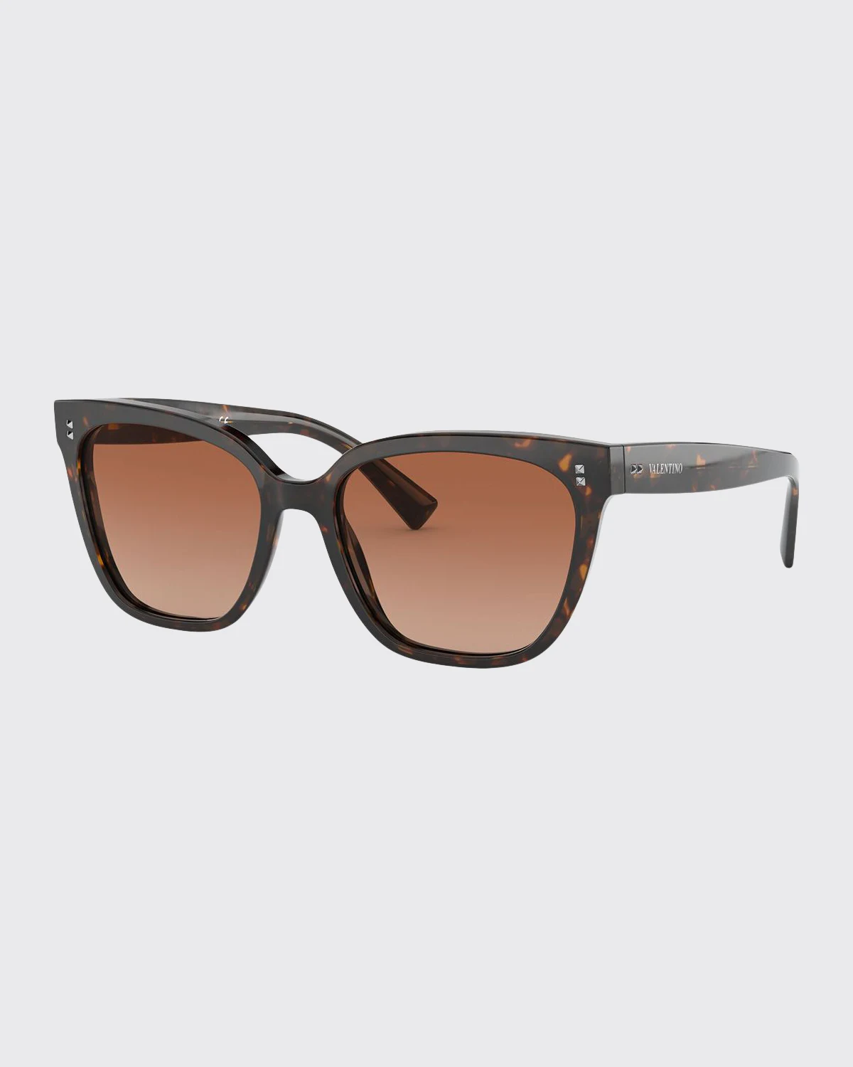 Square Acetate Sunglasses w/ Mini Rockstud Trim