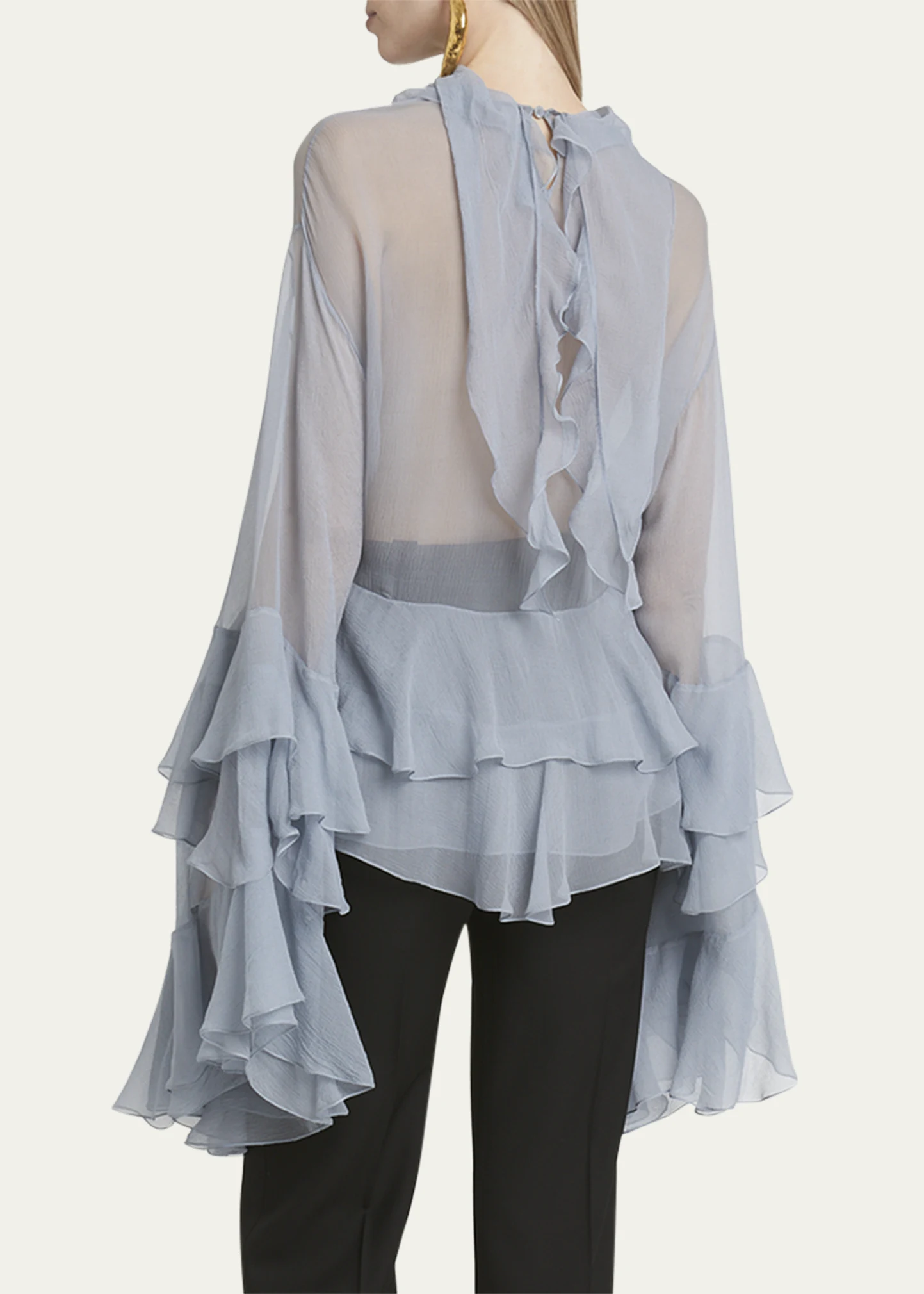 Silk Musseline Top with Ruffles