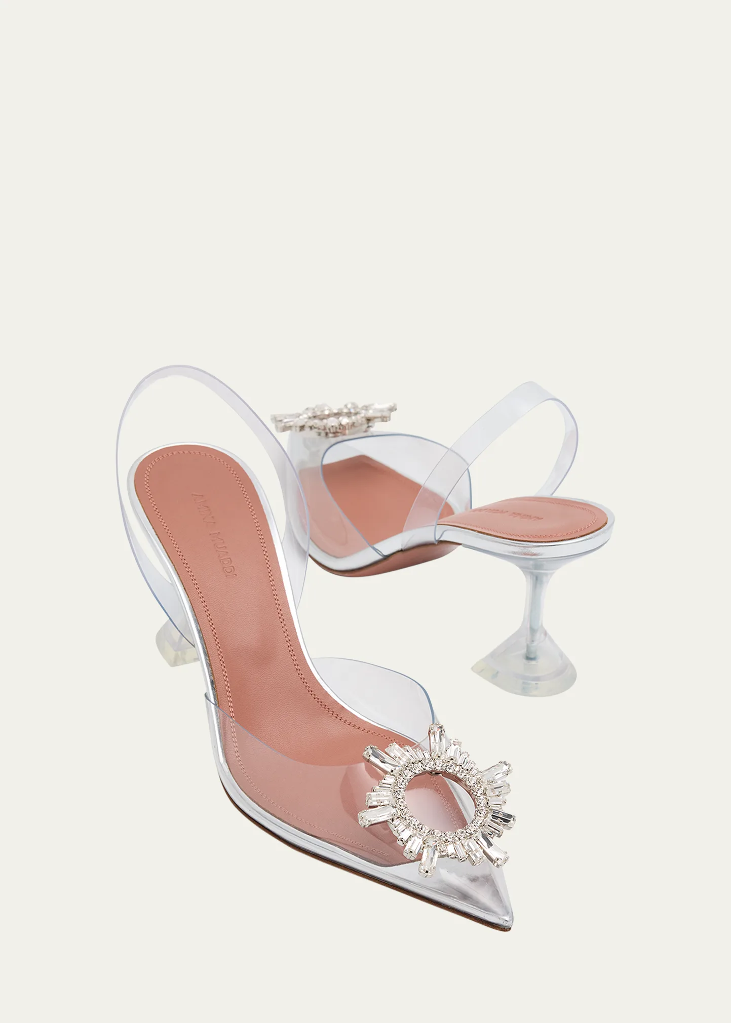 Begum Clear Crystal Slingback Pumps