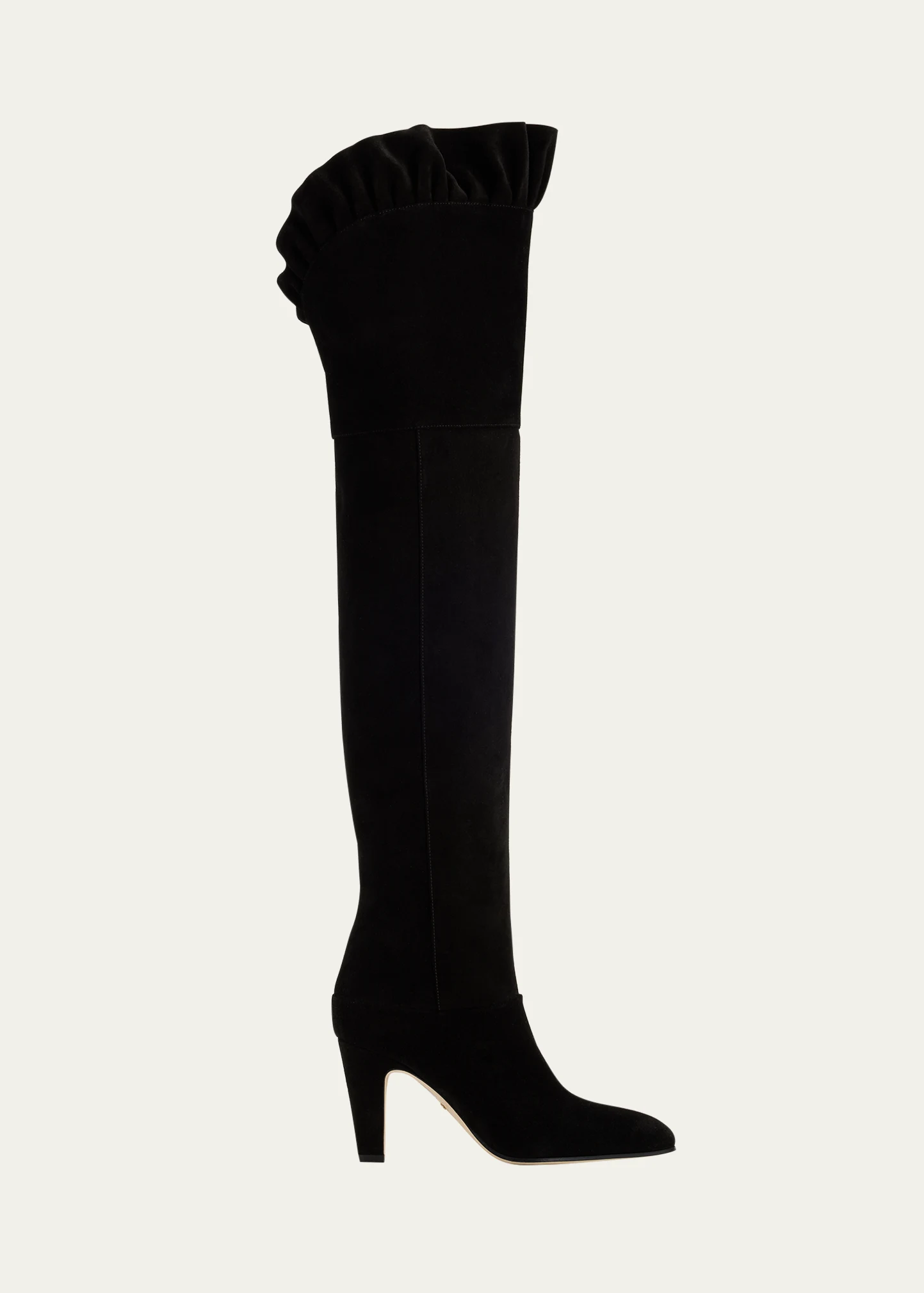 Eve Ruffle Suede Over-The-Knee Boots