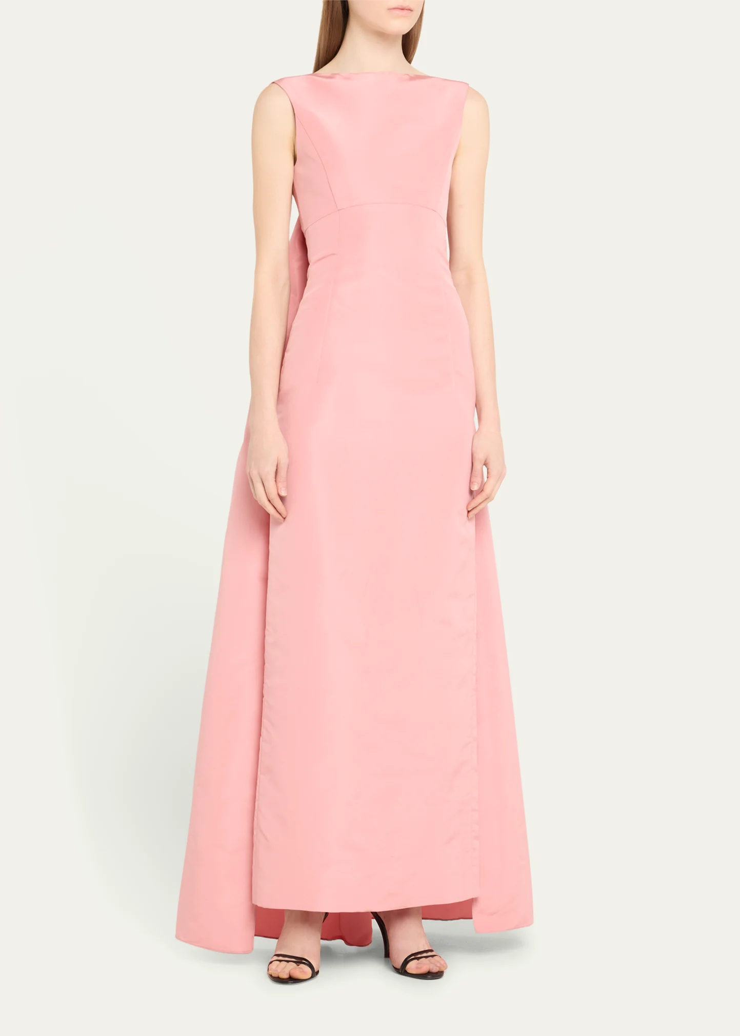 Draped Faille Gown with Cape Back