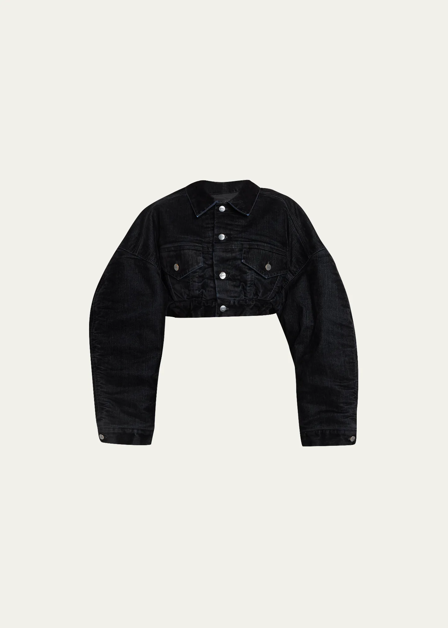 Flocked Denim Cropped Ball Jacket